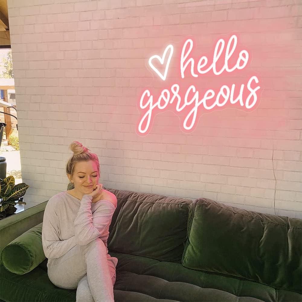 Letrero Neón LED Corazón Hola Preciosa 30x40.6cm USB