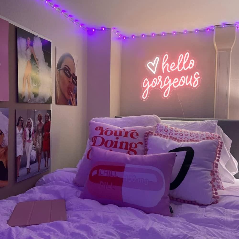 Letrero Neón LED Corazón Hola Preciosa 30x40.6cm USB