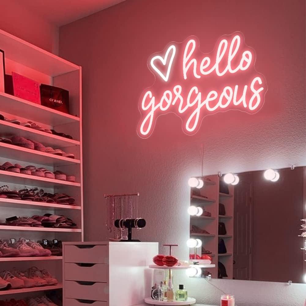 Letrero Neón LED Corazón Hola Preciosa 30x40.6cm USB