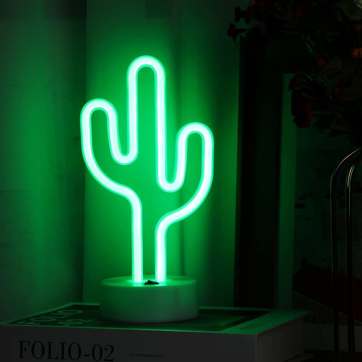 Juego de Luces de Neón Liliful 3 Piezas Cactus Flamenco Palma