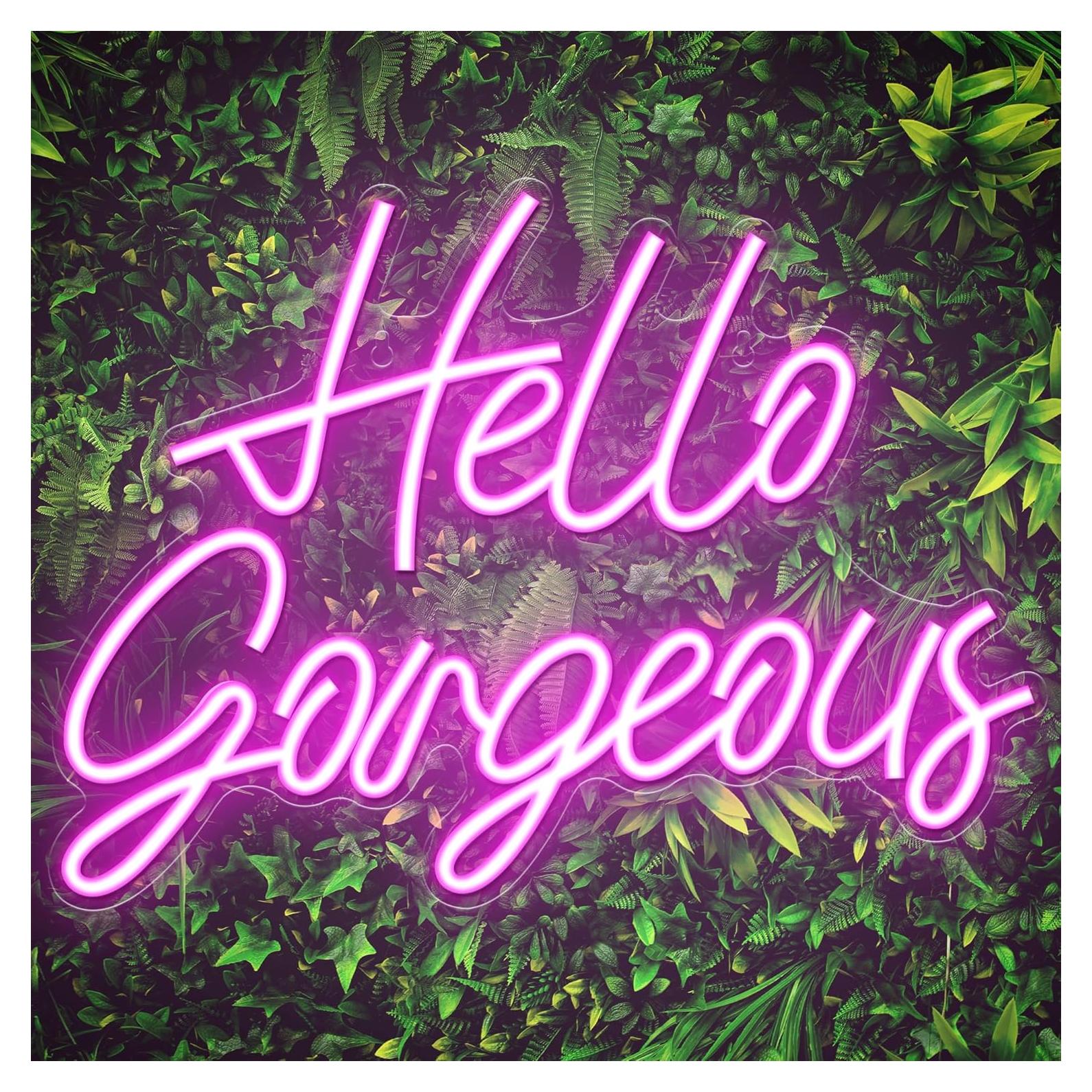 Cartel de Luz Neón Kavaas Hola Preciosa Rosa 30.5x41.6cm