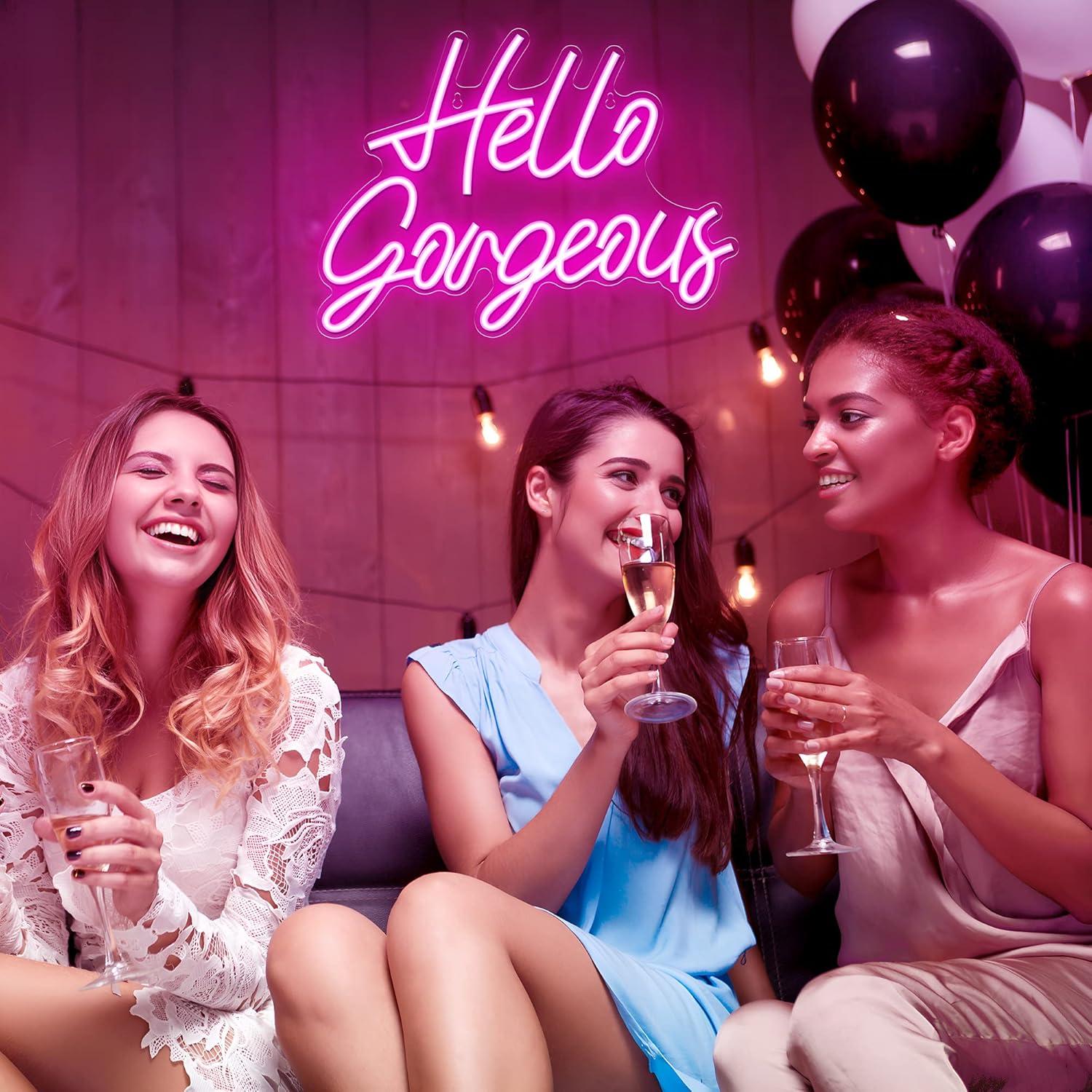 Cartel de Luz Neón Kavaas Hola Preciosa Rosa 30.5x41.6cm