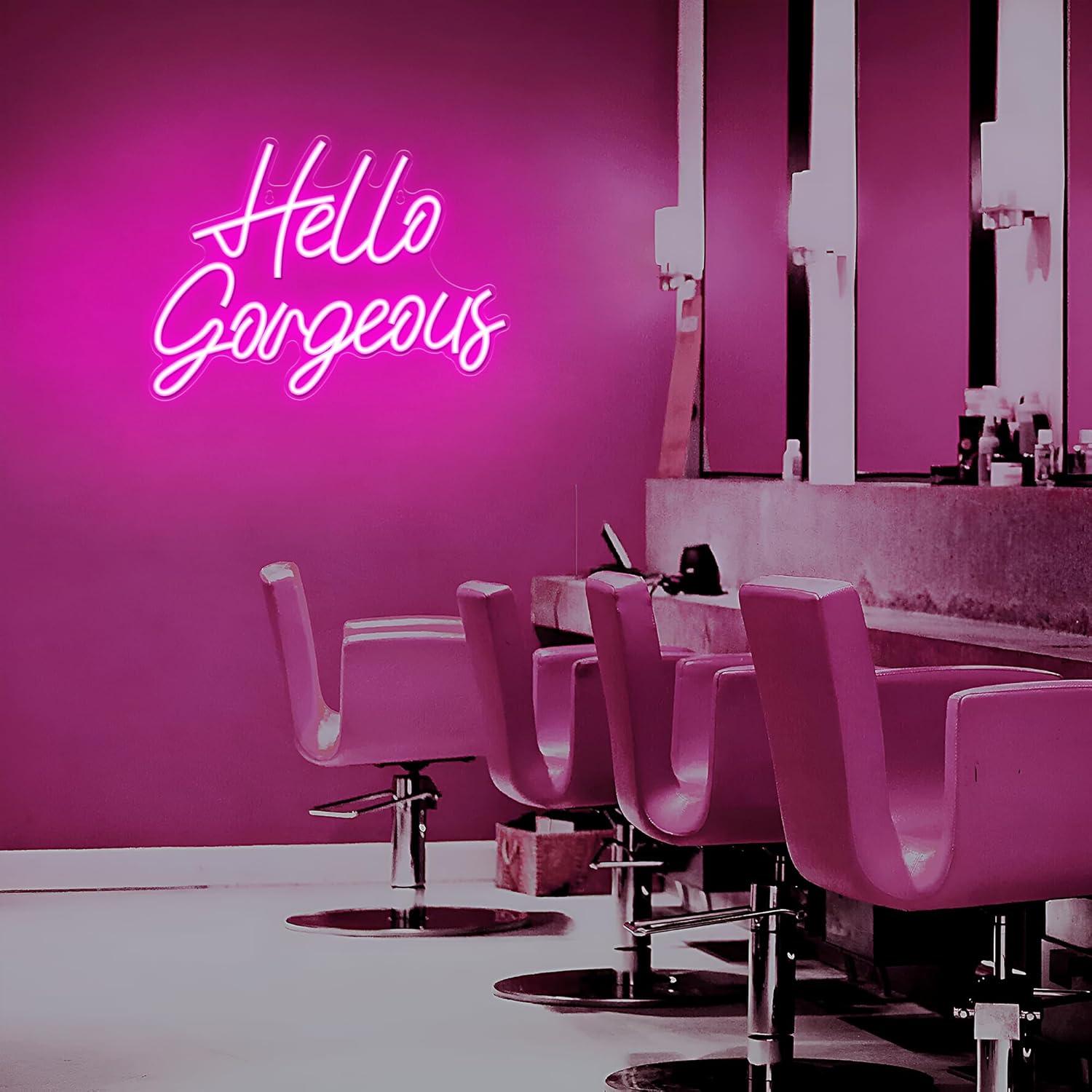 Cartel de Luz Neón Kavaas Hola Preciosa Rosa 30.5x41.6cm