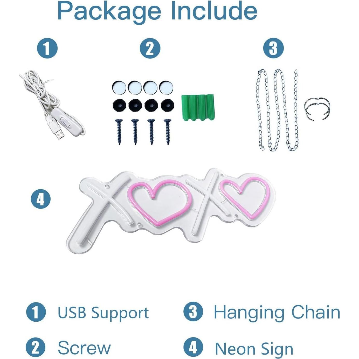 Letrero de Neón Personalizado SIGNCLUBS 40.6x16 cm USB Rosa