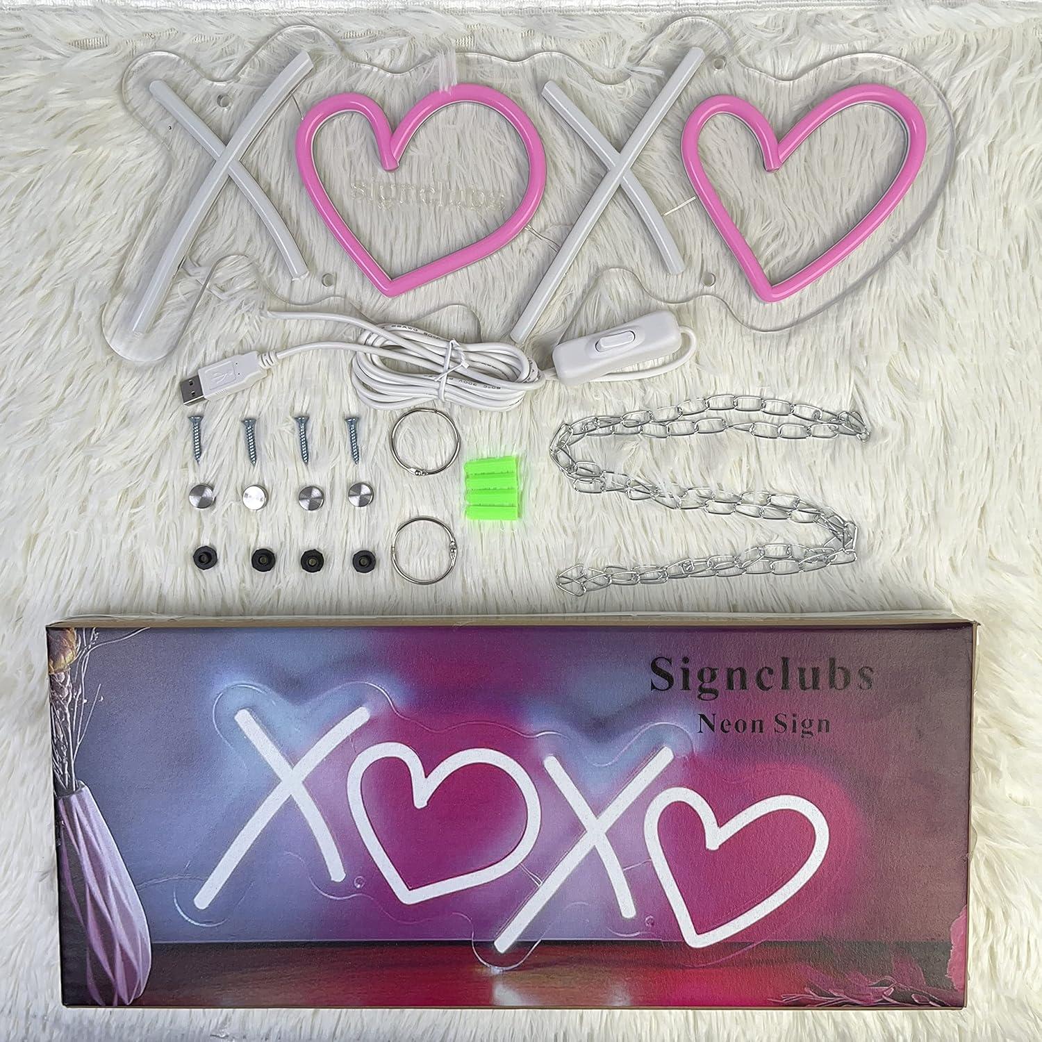 Letrero de Neón Personalizado SIGNCLUBS 40.6x16 cm USB Rosa