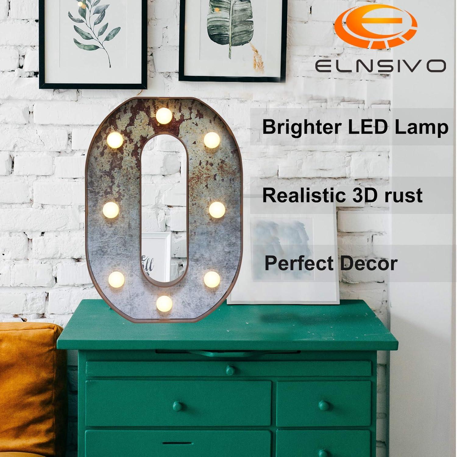 Letras Iluminadas LED Vintage Industrial Maigo Letra O Oxidada