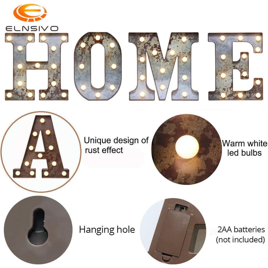 Letras Iluminadas LED Vintage Industrial Maigo Letra O Oxidada