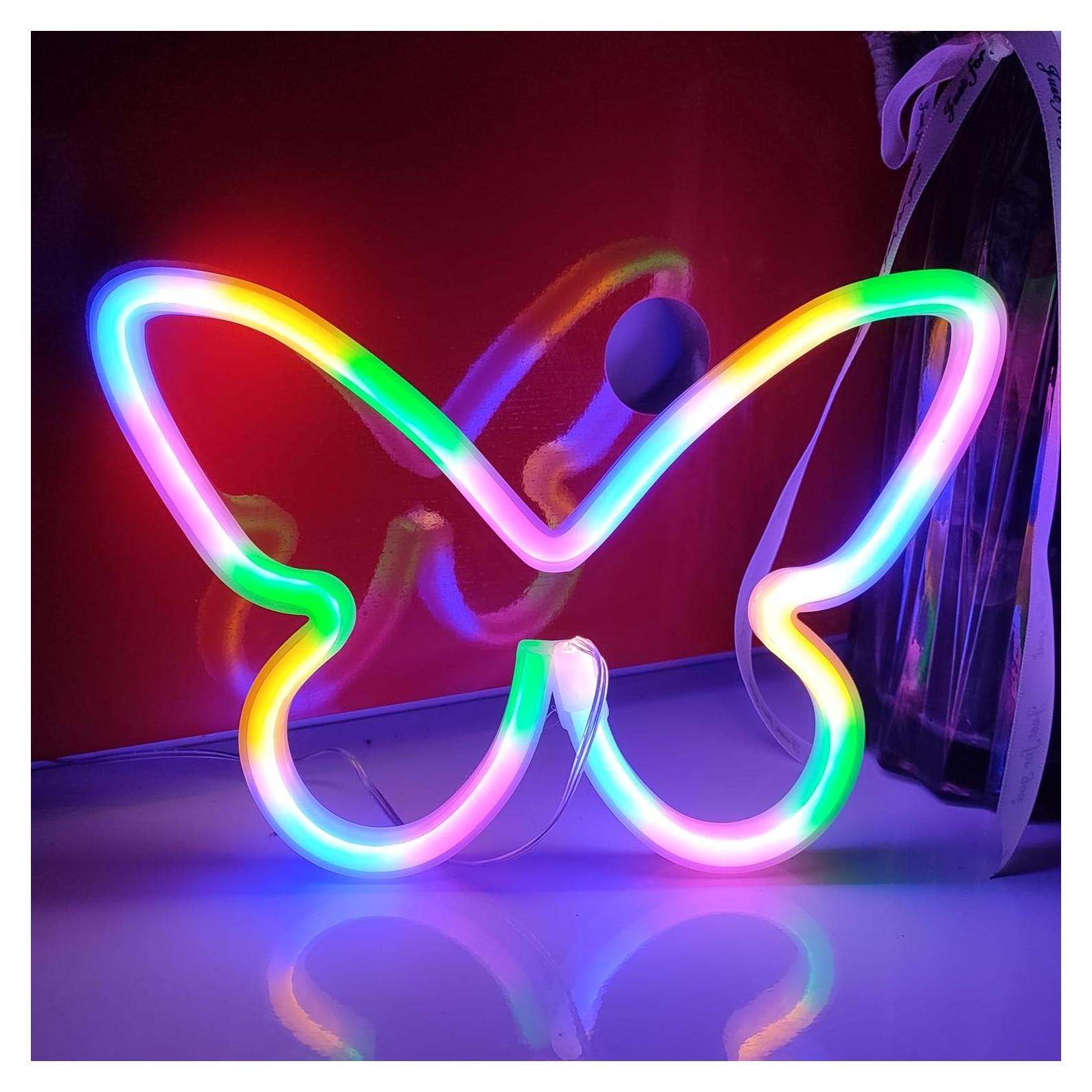Signo de Neón Mariposa JYWJ LED USB y Pilas Decoración