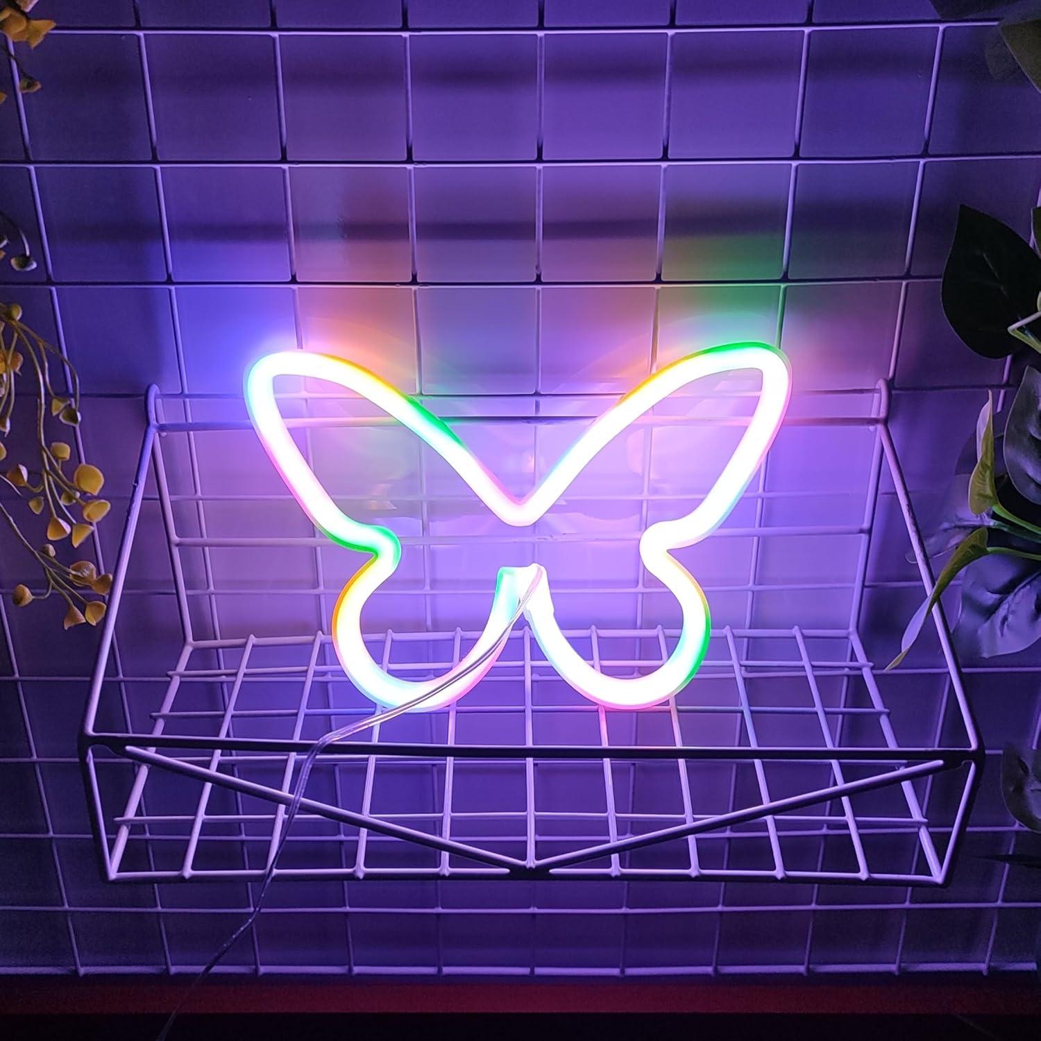 Signo de Neón Mariposa JYWJ LED USB y Pilas Decoración