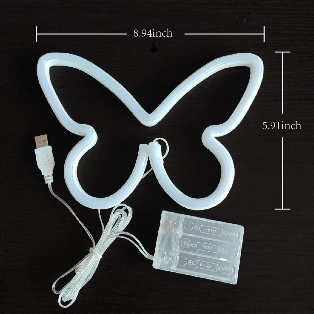 Signo de Neón Mariposa JYWJ LED USB y Pilas Decoración