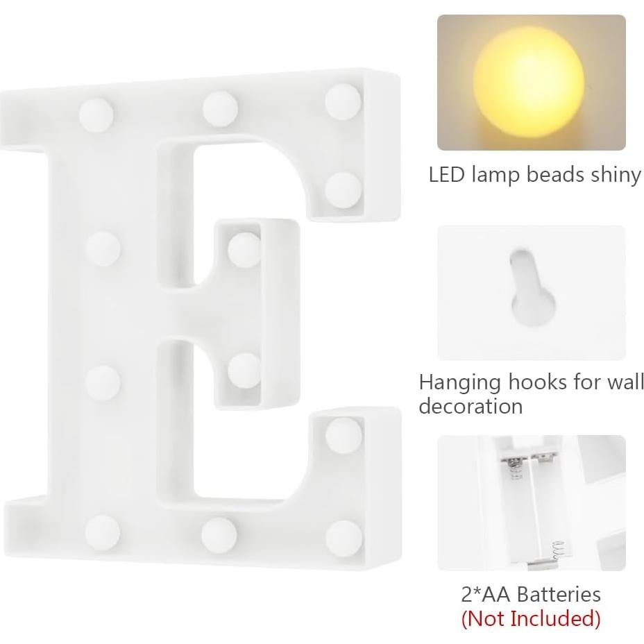 Letra Iluminada Neón E 30.48 cm Hoosmoon Decorativa