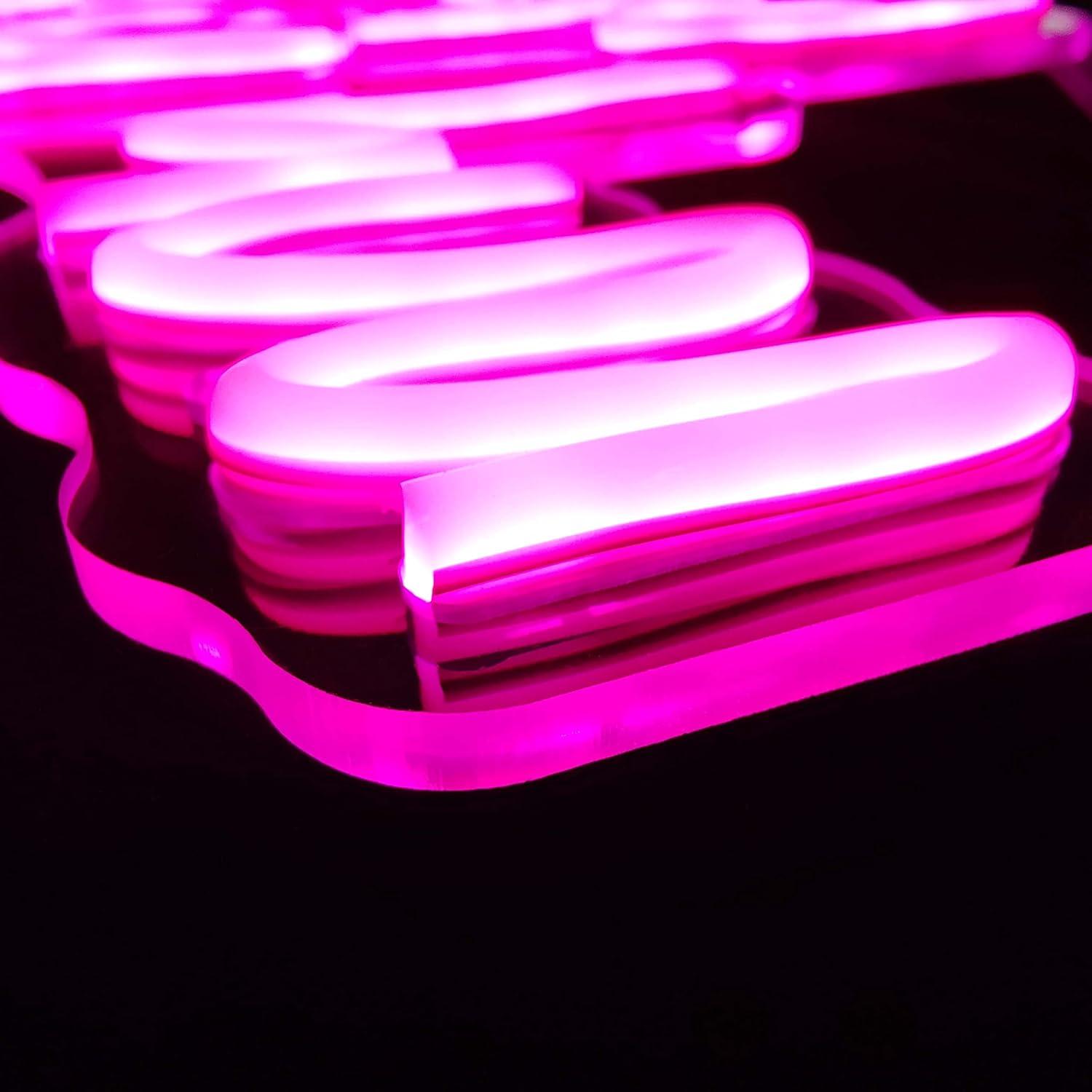 Letrero de Neón LED GGK 'Mi Lugar Feliz' 39x27.5 cm Rosa