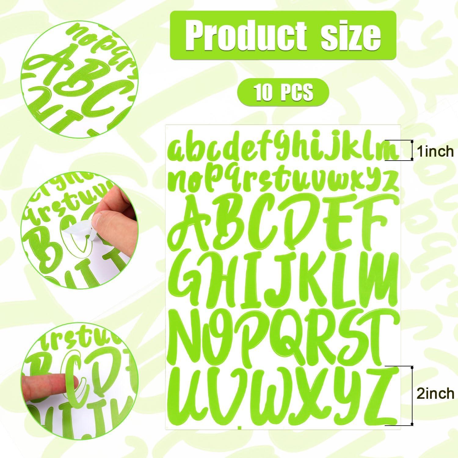 520 Etiquetas de Letras de Vinilo LUTER 10 Hojas 1-2 Pulgadas