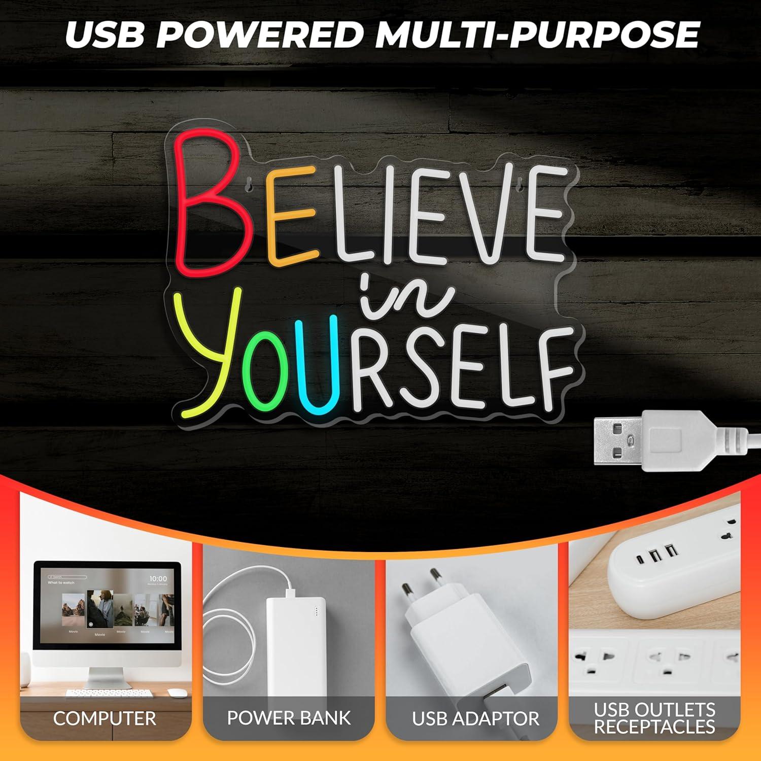 Letrero de Neón Cree en Ti Mismo LF 40x40 cm Dimmable