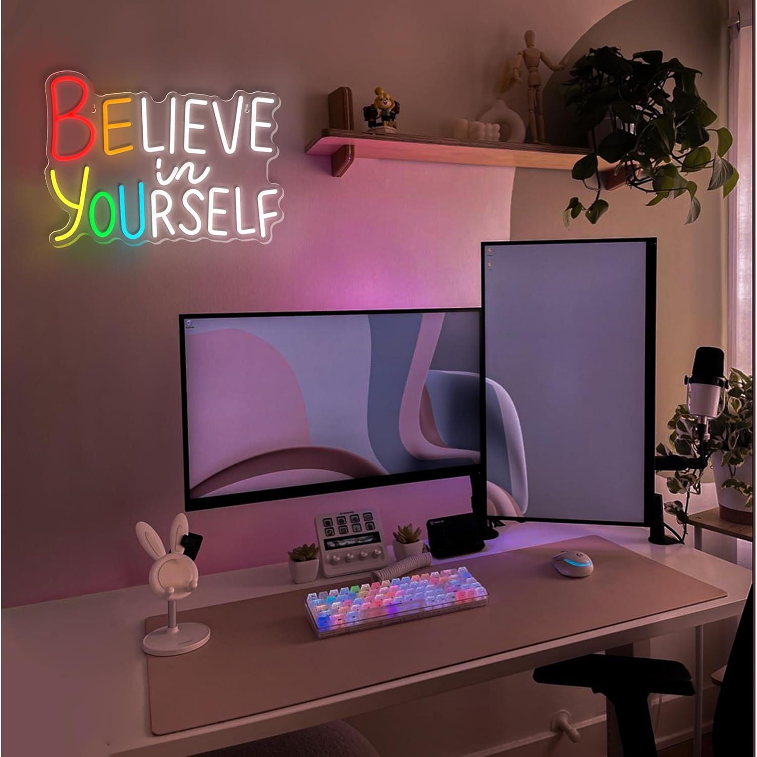 Letrero de Neón Cree en Ti Mismo LF 40x40 cm Dimmable