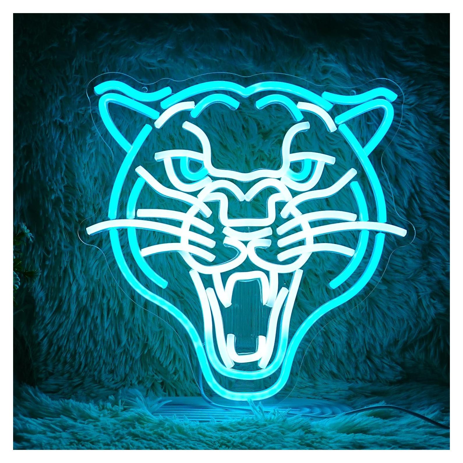 Letrero de Neón Leopardo LED Dimmable 32.5cm USB GNVETZLL