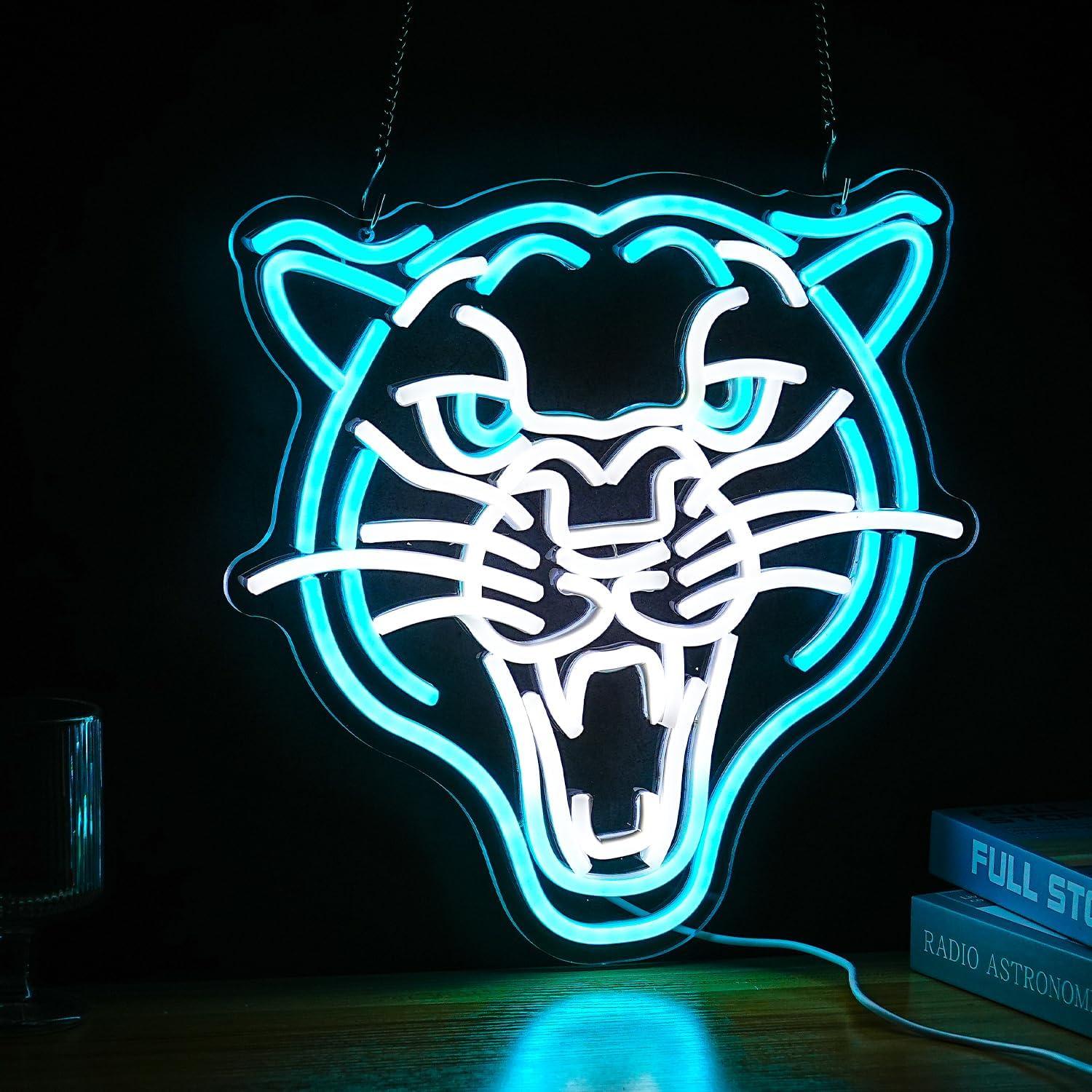 Letrero de Neón Leopardo LED Dimmable 32.5cm USB GNVETZLL