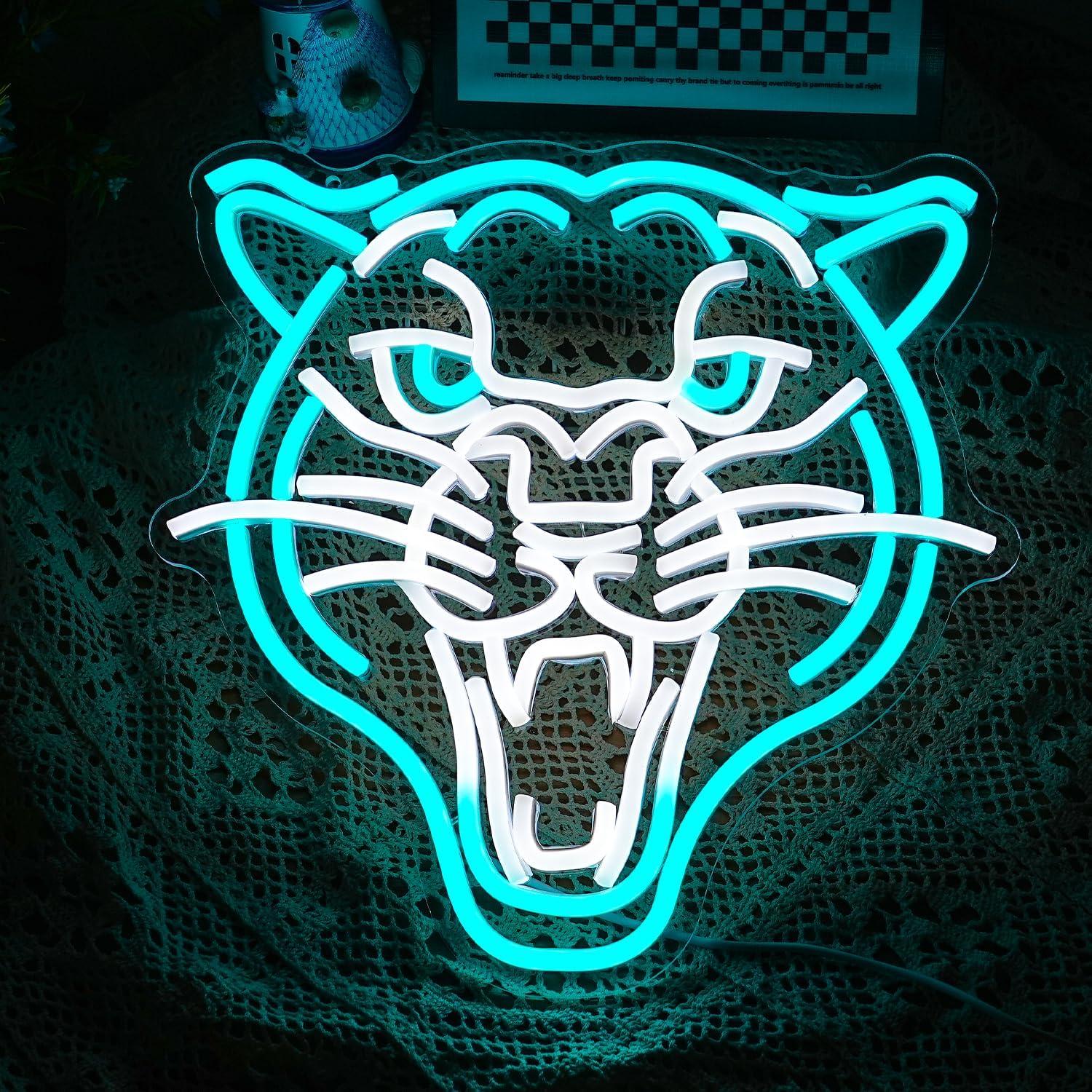 Letrero de Neón Leopardo LED Dimmable 32.5cm USB GNVETZLL