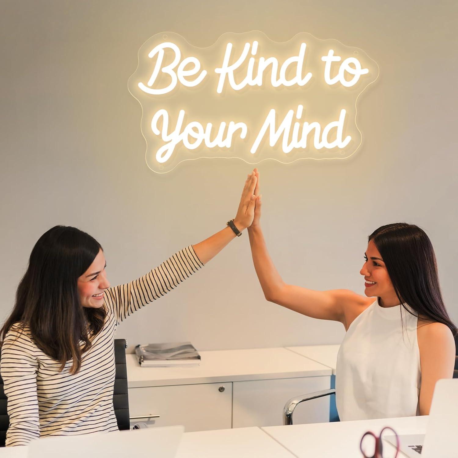 Letrero de Neón LED 'Sé amable con tu mente' 40x23 cm