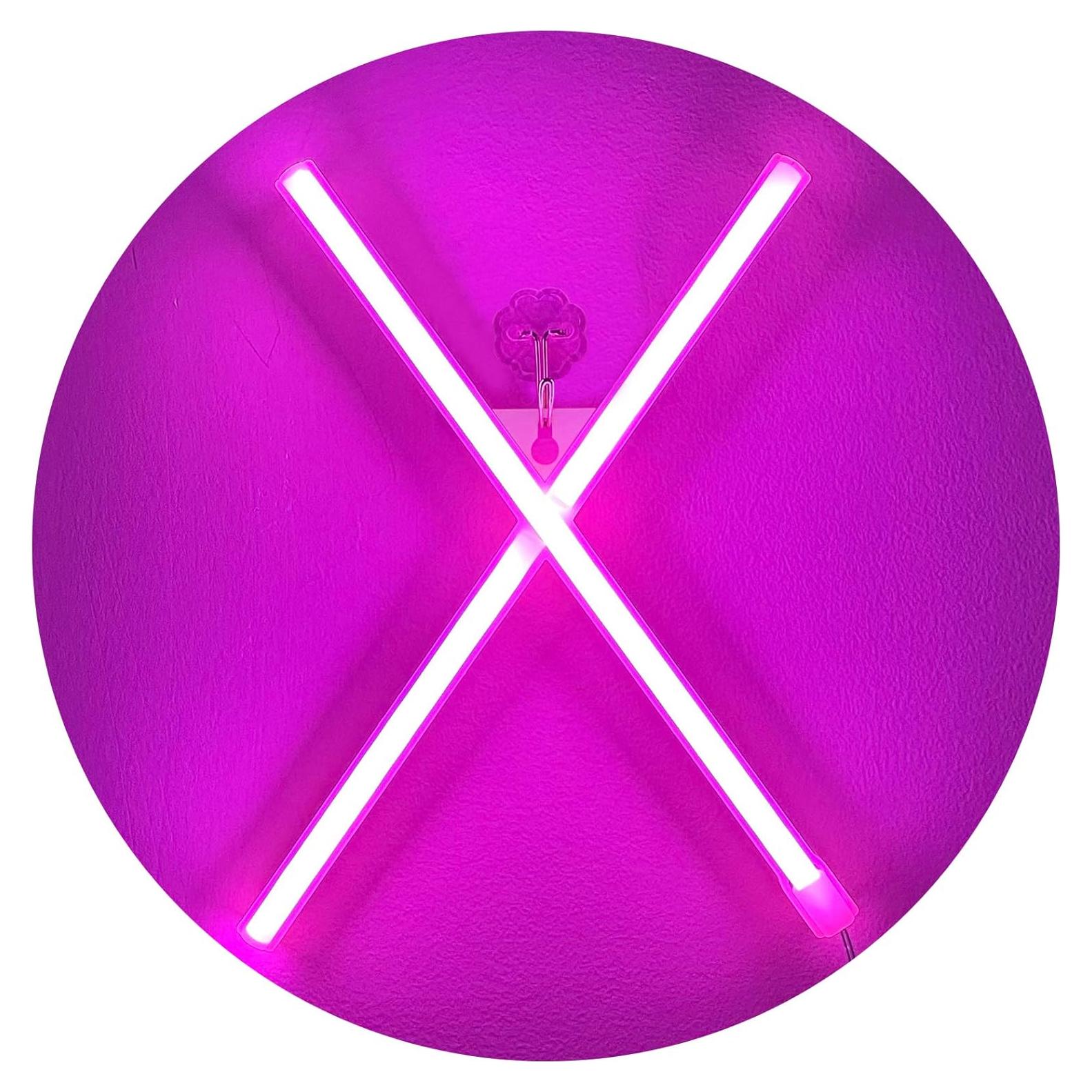 Luz de Letras Neón Rosa Protecu Letra X 17 cm para Decoración