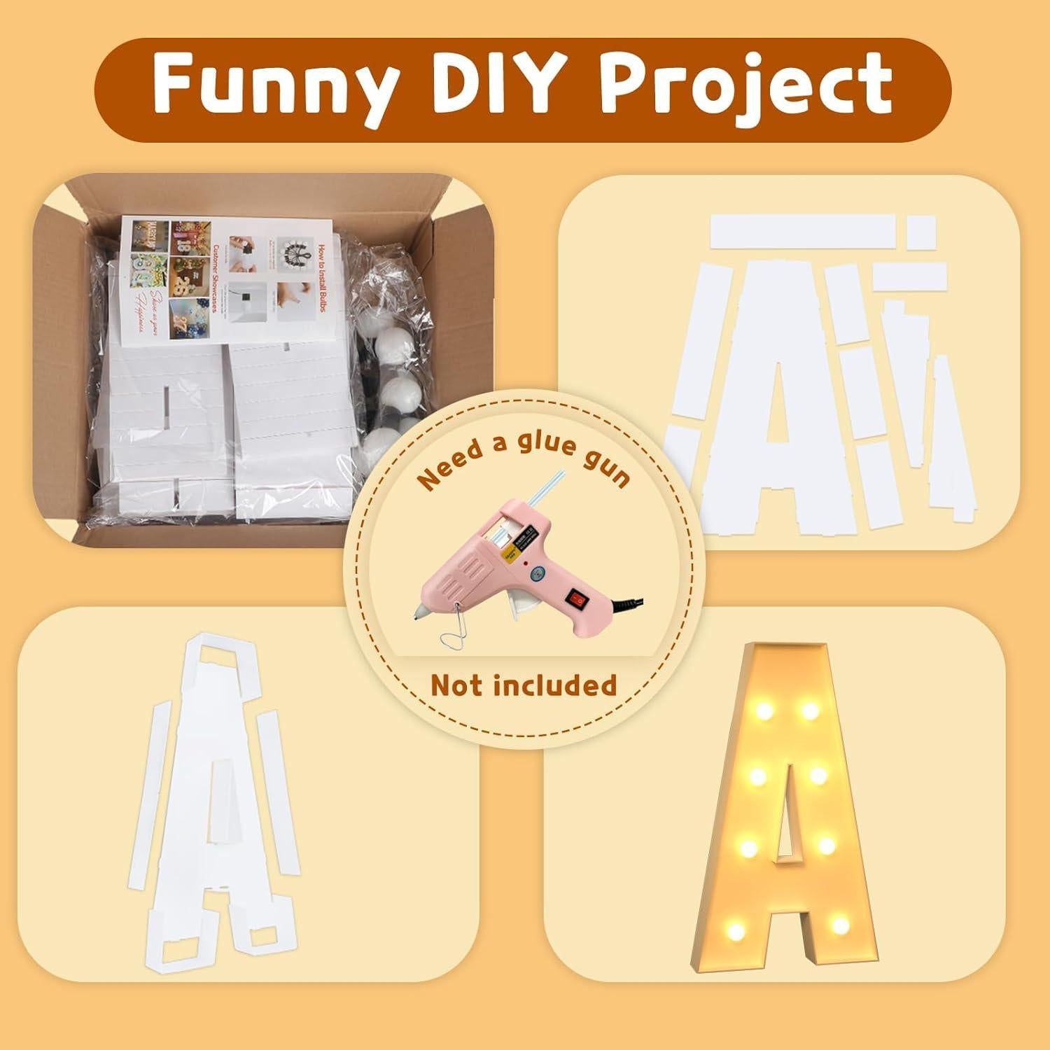 Letra A Iluminada Marquee 3FT Imprsv para Decoración de Fiesta