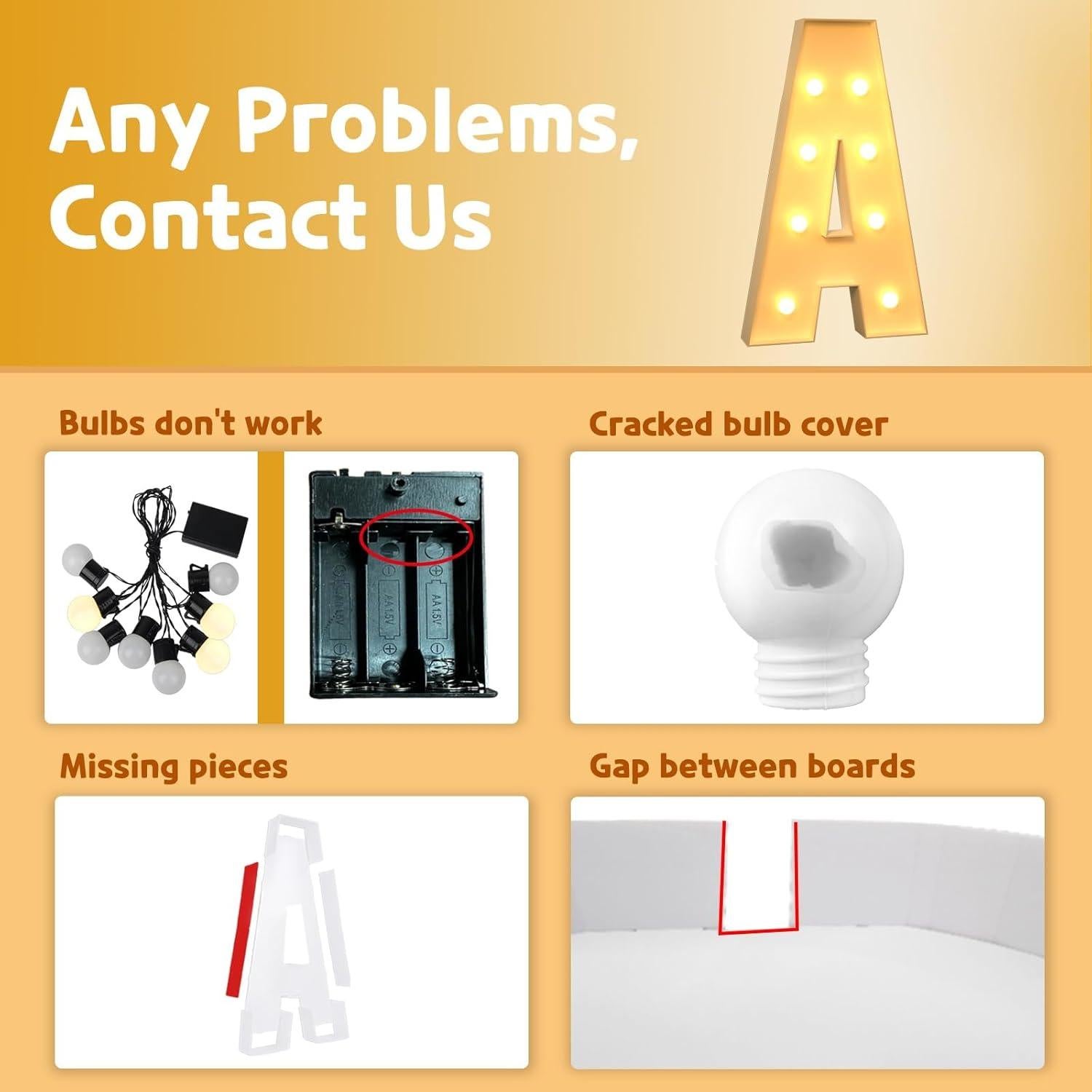 Letra A Iluminada Marquee 3FT Imprsv para Decoración de Fiesta