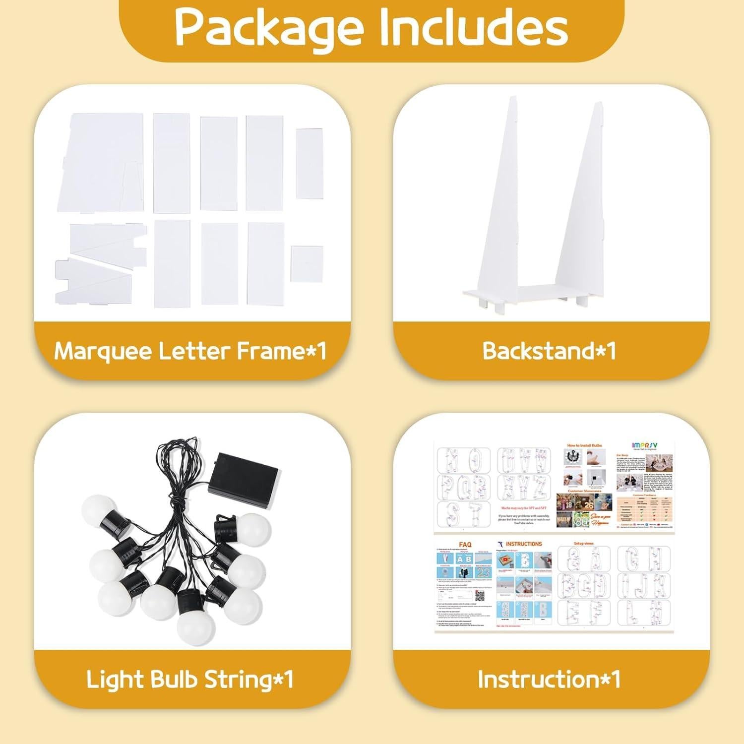 Letra A Iluminada Marquee 3FT Imprsv para Decoración de Fiesta