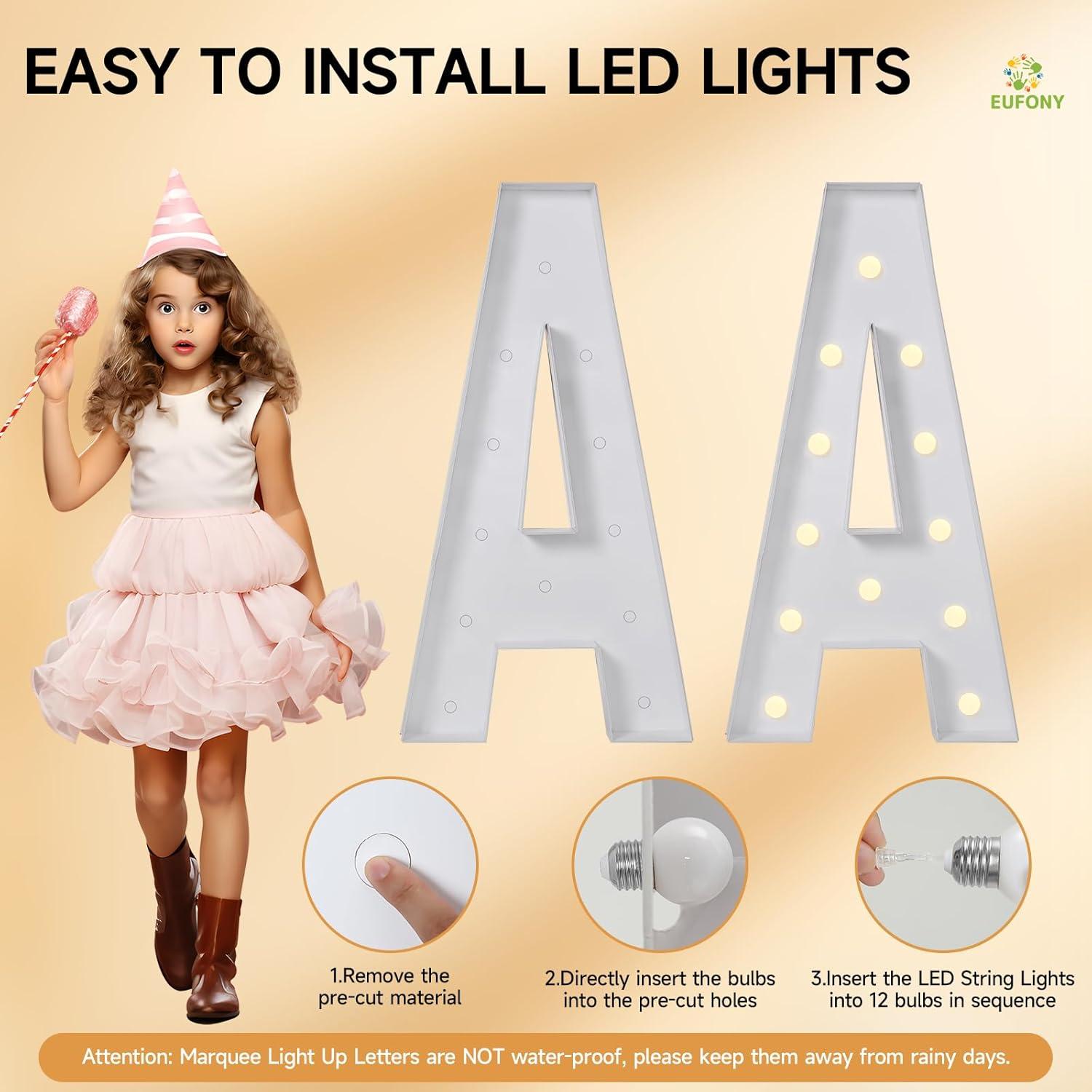 Letras de Marquesina Eufony 4FT H Iluminadas para Fiestas