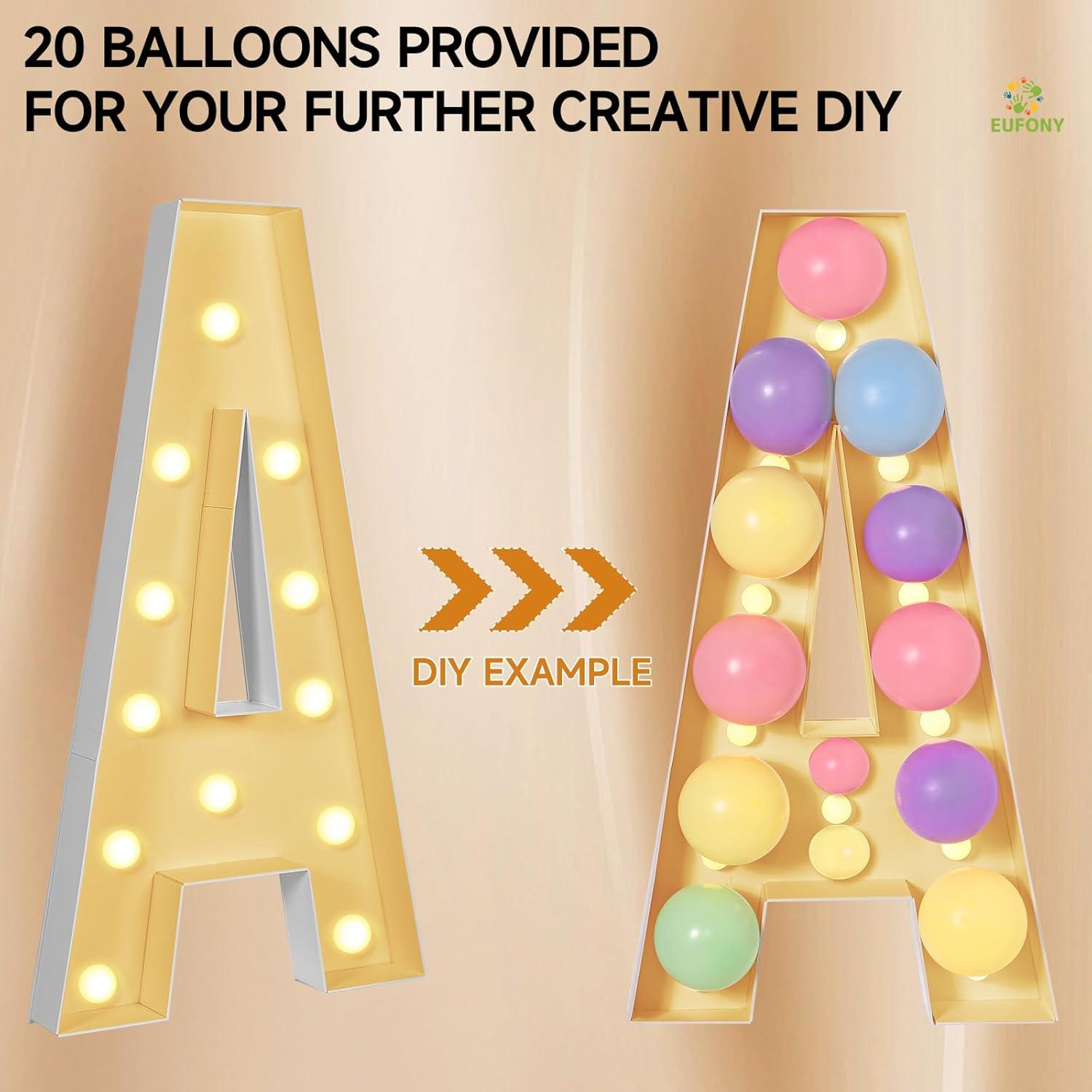 Letras de Marquesina Eufony 4FT H Iluminadas para Fiestas