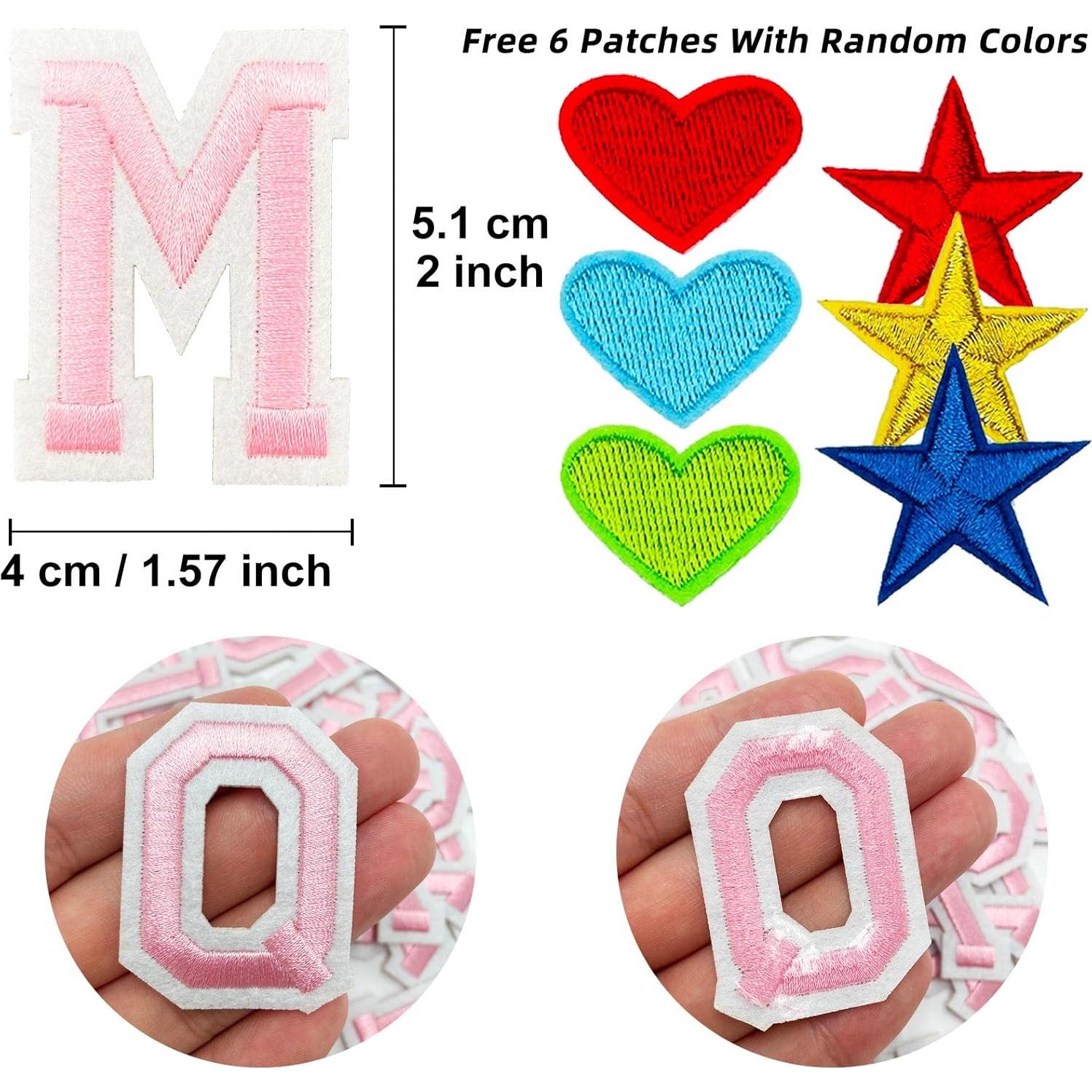 Parche de Letras Bordadas Jongdari 110 Pcs Rosa