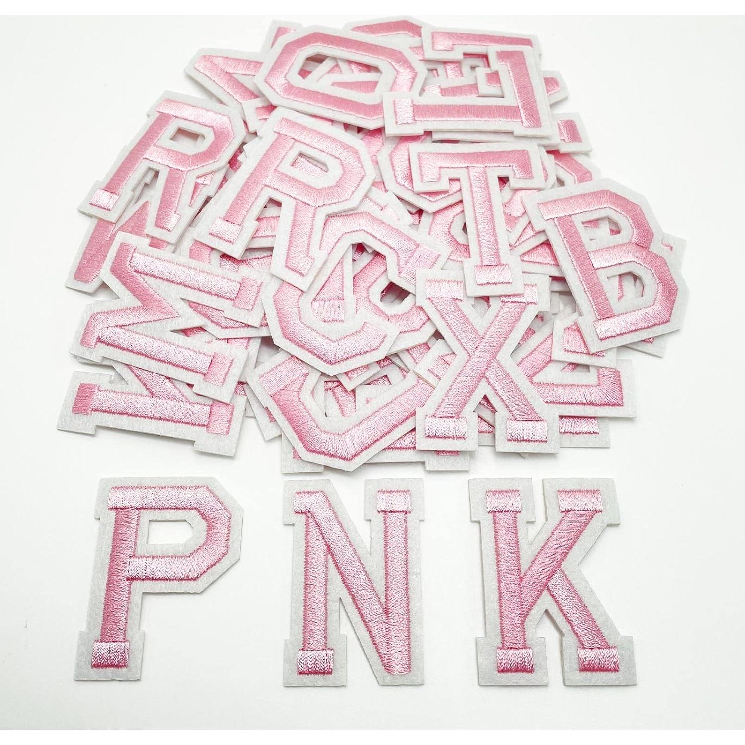 Parche de Letras Bordadas Jongdari 110 Pcs Rosa