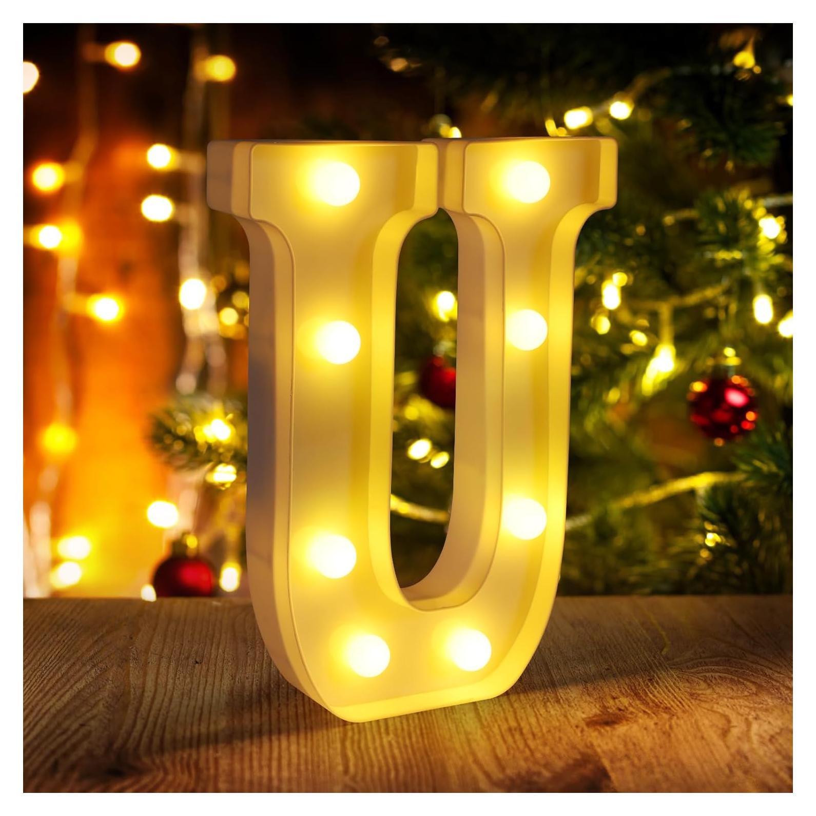 Letras Iluminadas LED U - Decoración Personalizada para Eventos