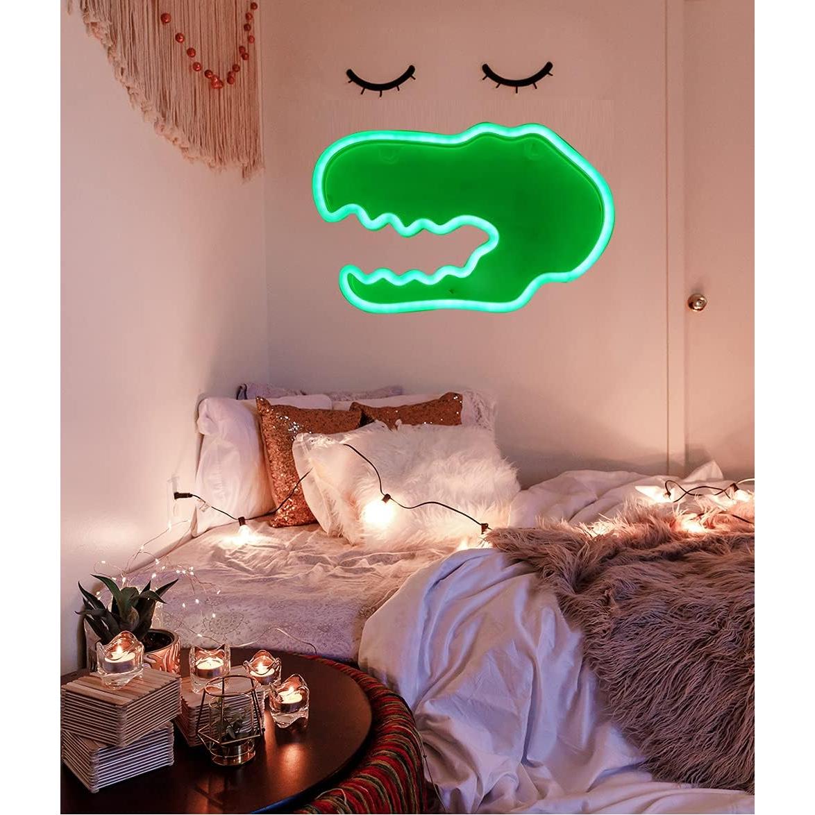 Luz de Neón Dinosaurio BYOSEKA 29x19 cm USB/Batería