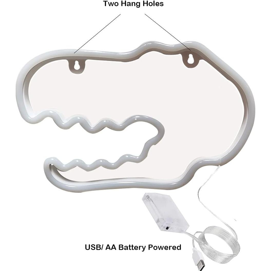 Luz de Neón Dinosaurio BYOSEKA 29x19 cm USB/Batería