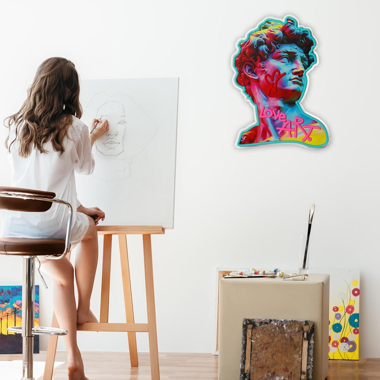 Cartel de Neón LED Chongart 30x43 cm USB Brillo Ajustable