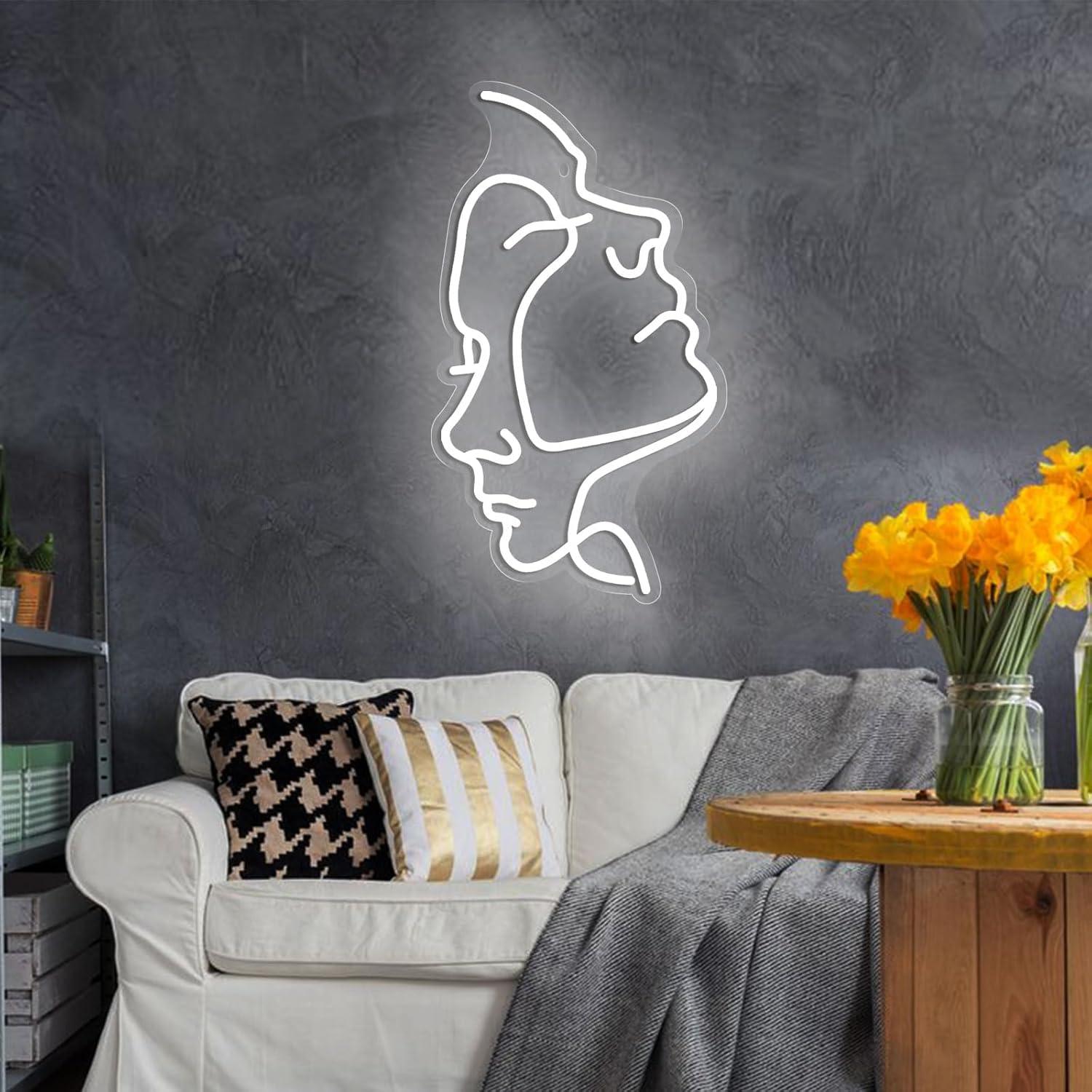 Letrero de Neón Cara de Mujer AYwYyjCh 63.5x22.9 cm LED Decorativo