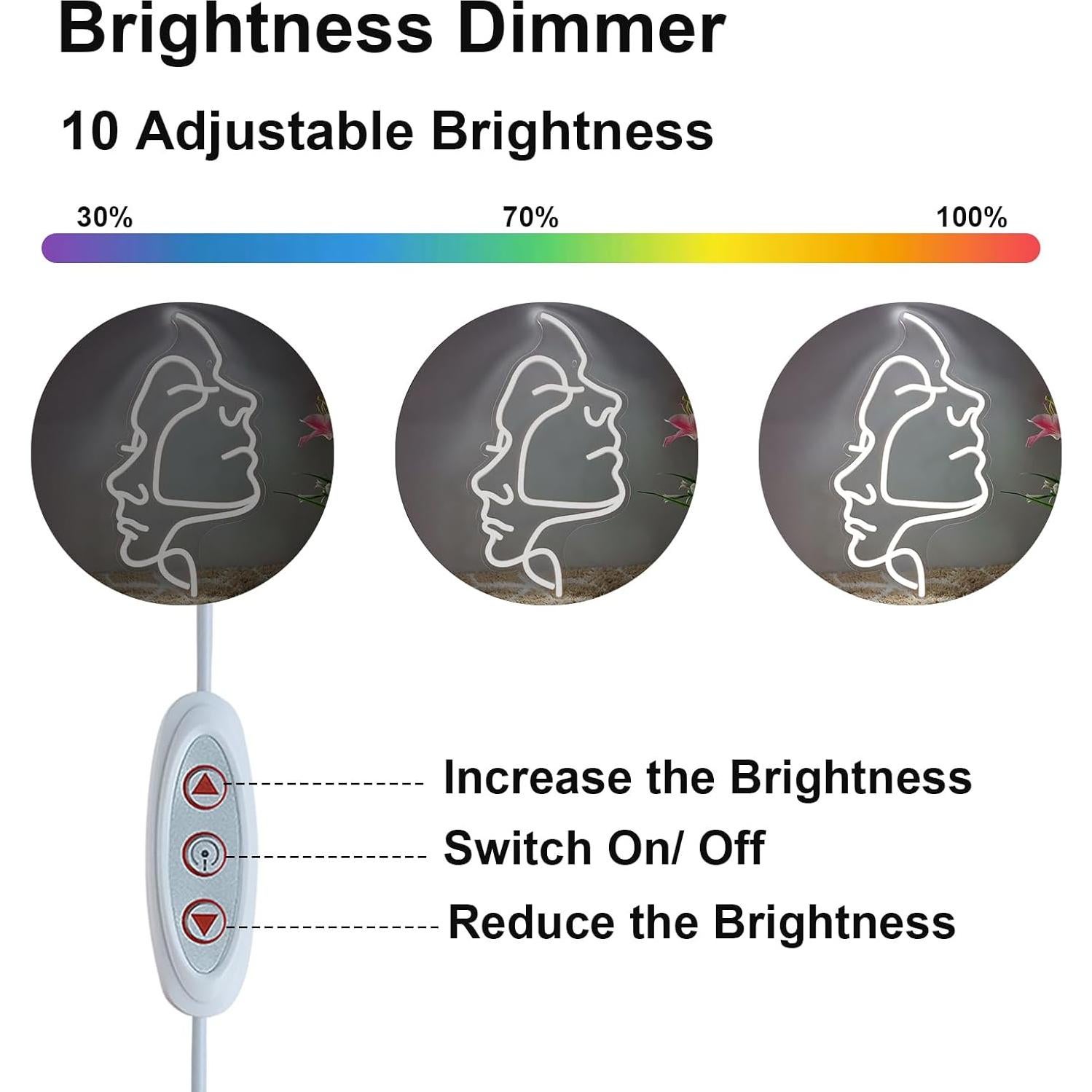 Letrero de Neón Cara de Mujer AYwYyjCh 63.5x22.9 cm LED Decorativo