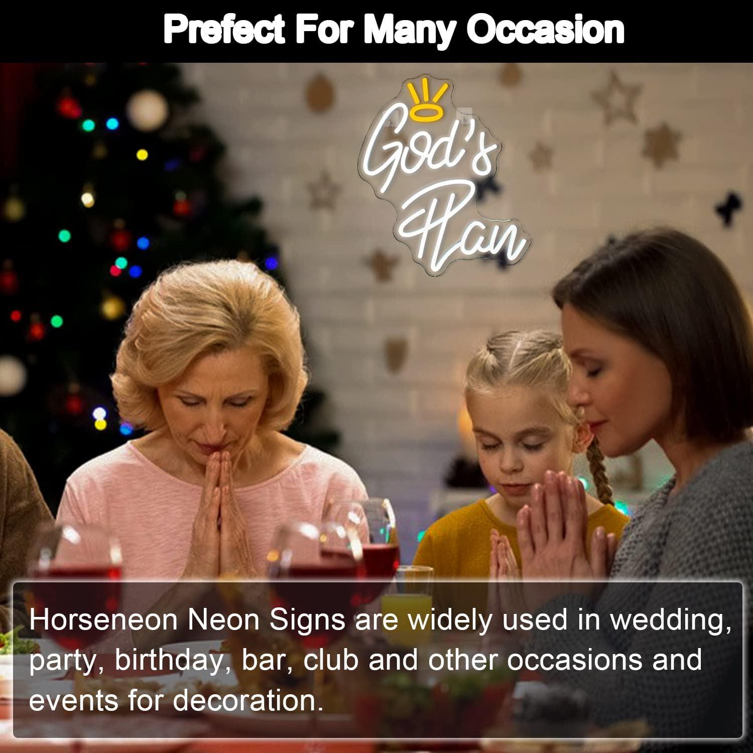 Letrero de Neón Plan de Dios 38x32 cm LED USB para Pared