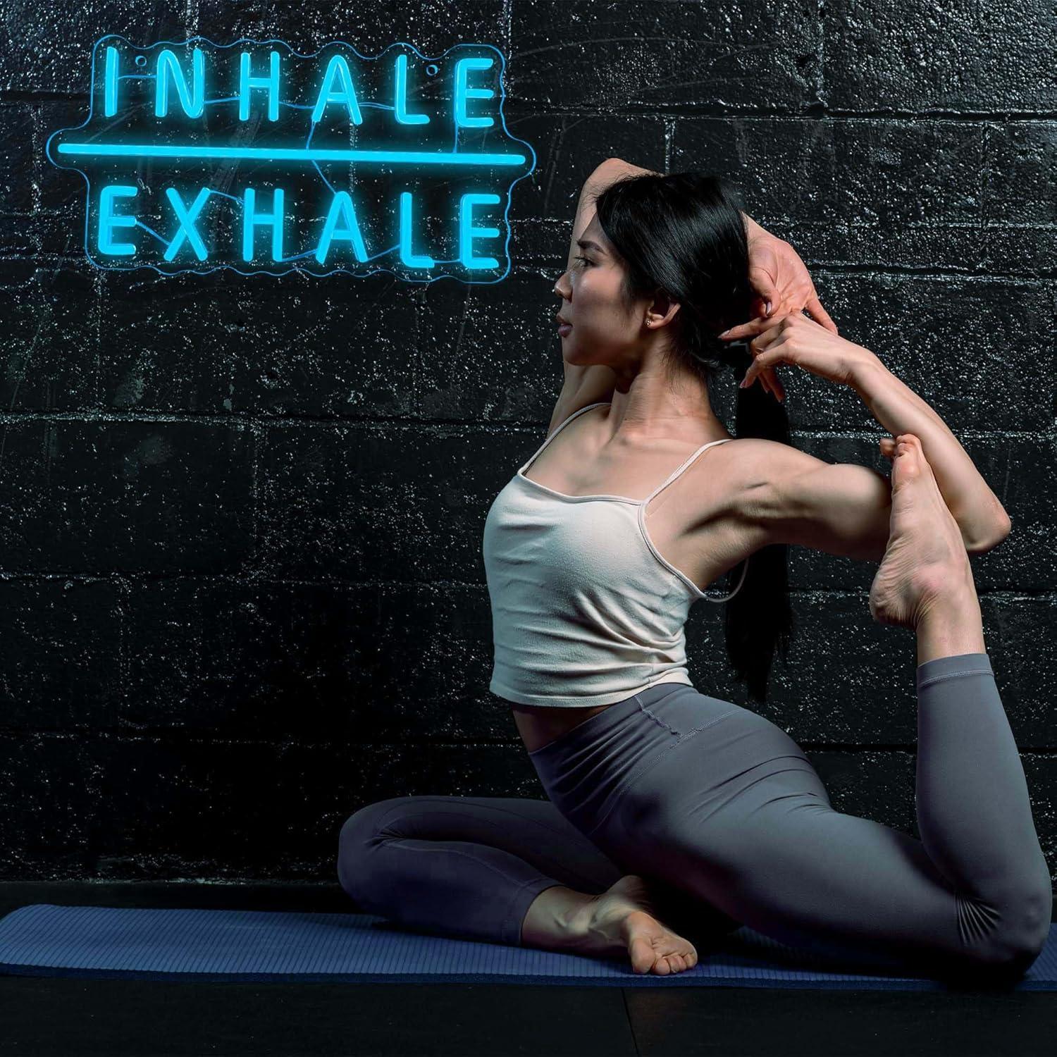 Cartel de Neón LED Dracey Inhala Exhala 19x40 cm Decoración