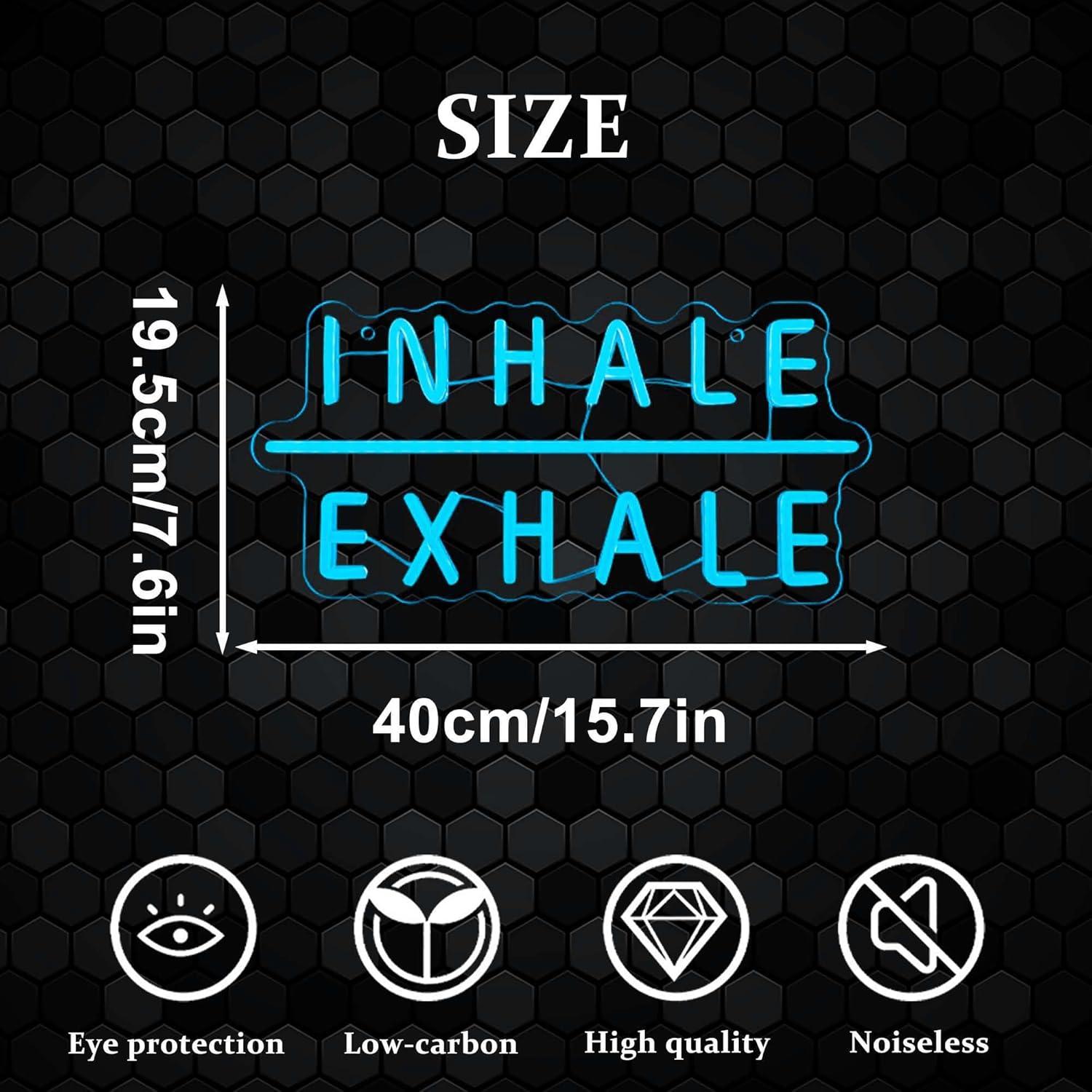 Cartel de Neón LED Dracey Inhala Exhala 19x40 cm Decoración