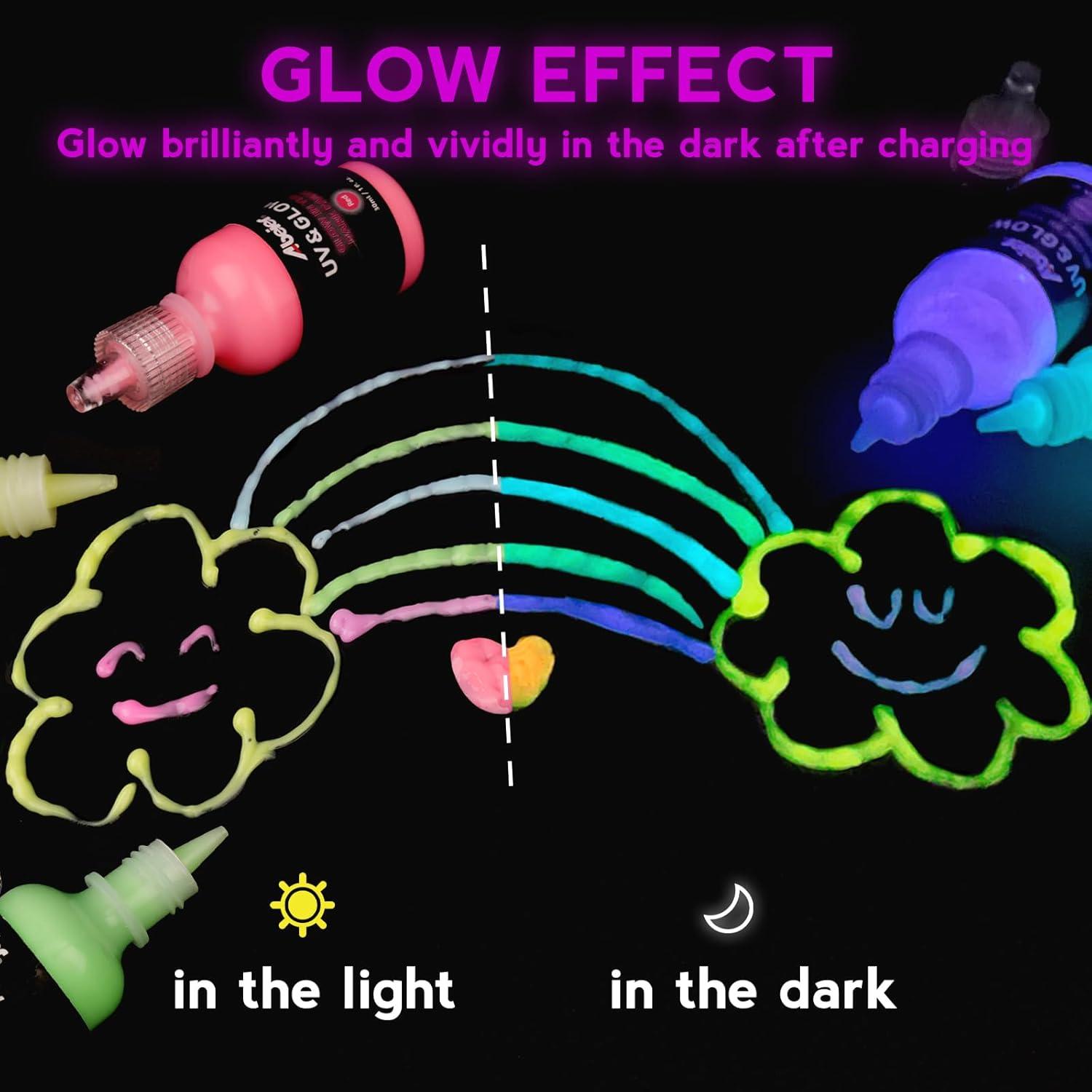 Pintura Acrílica que Brilla en la Oscuridad ABEIER, 12 Colores 30ml