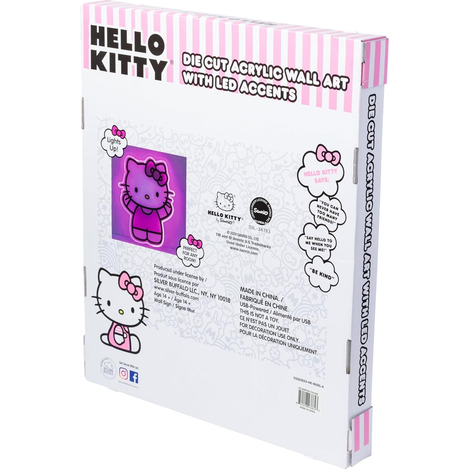 Luz de Neón LED Hello Kitty Silver Buffalo 40.64x1.52 cm