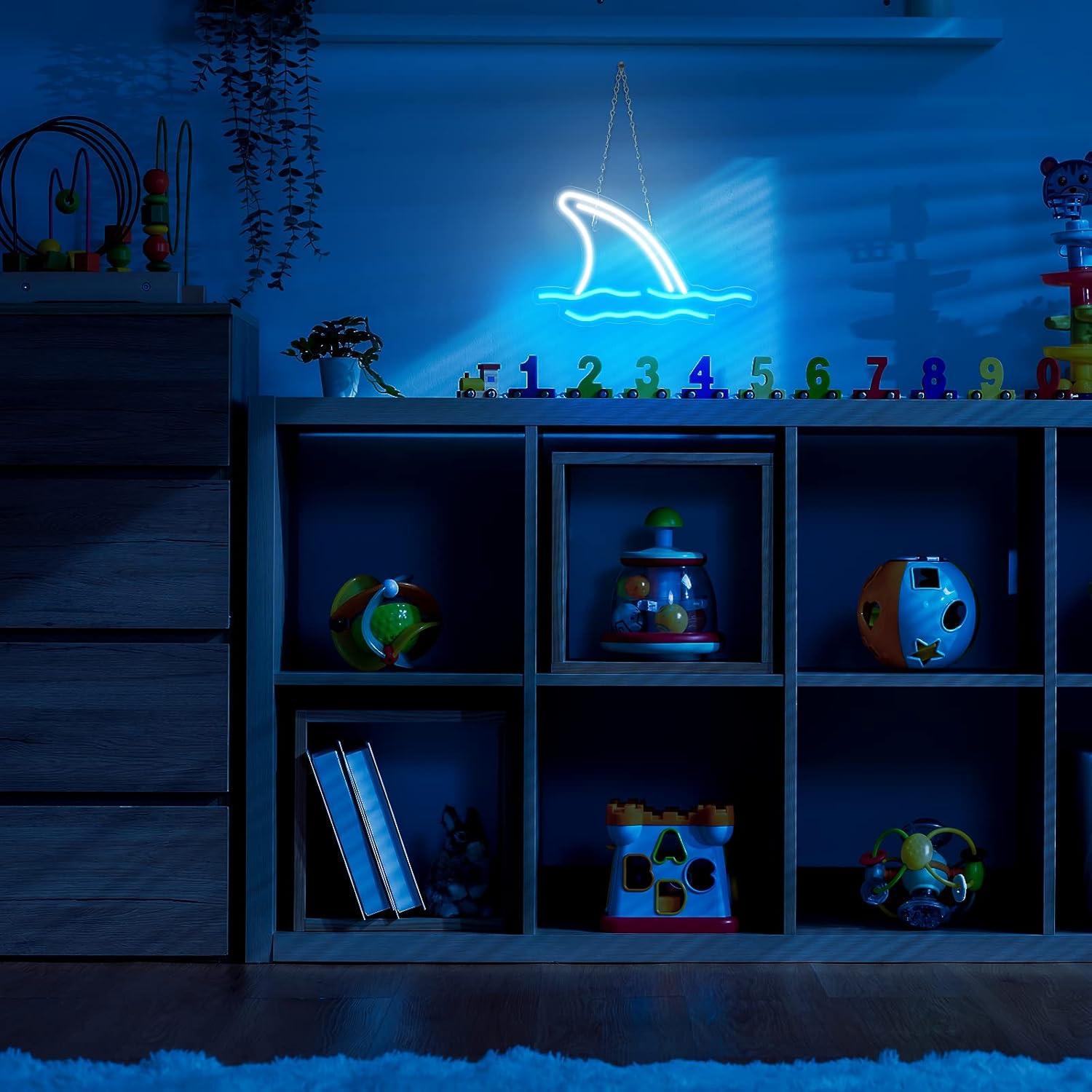 Luz de Neón de Tiburón LED Riakrum 38.5x24 cm Decorativa