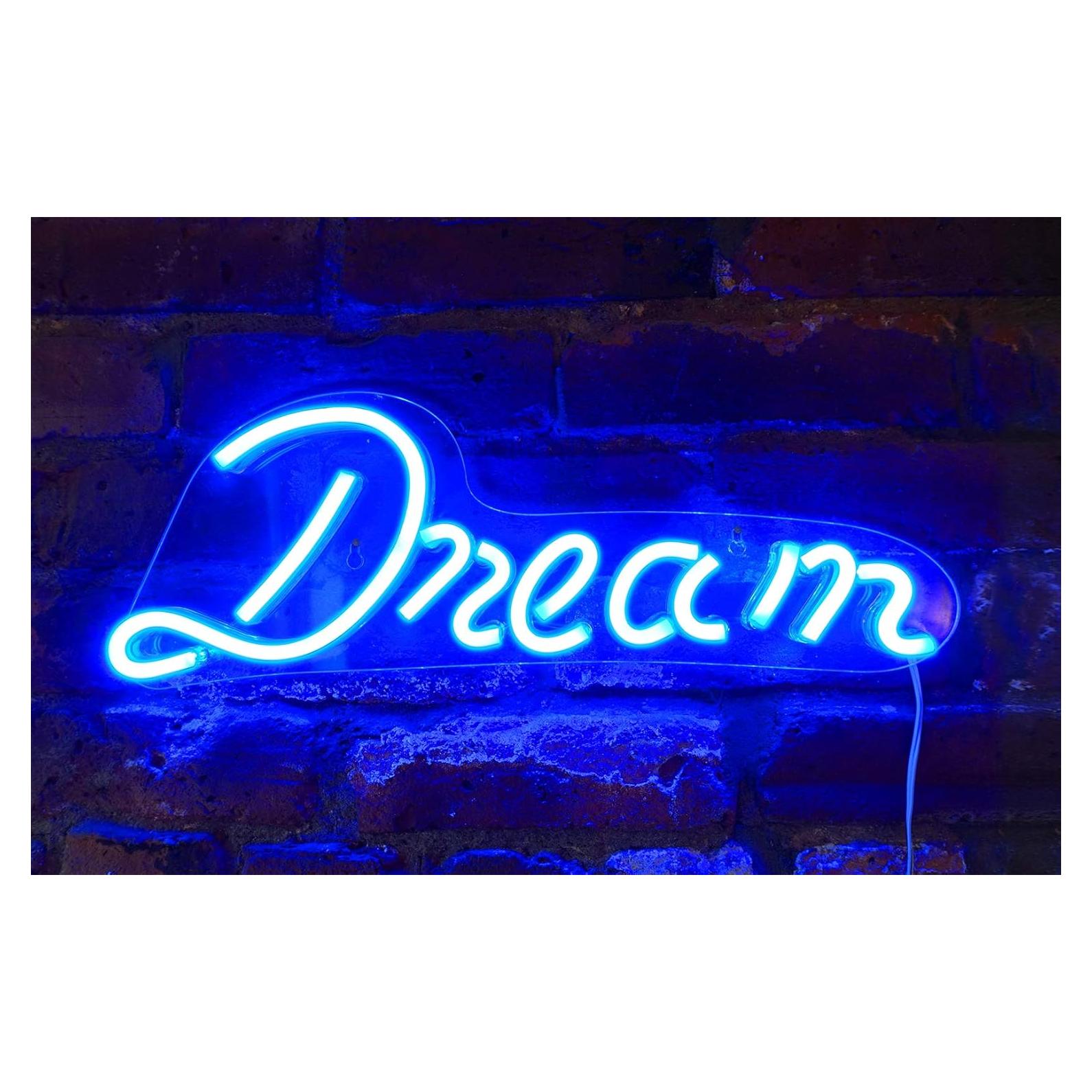 Letrero LED Neón Azul 'Sueño' 43x15 cm Isaac Jacobs