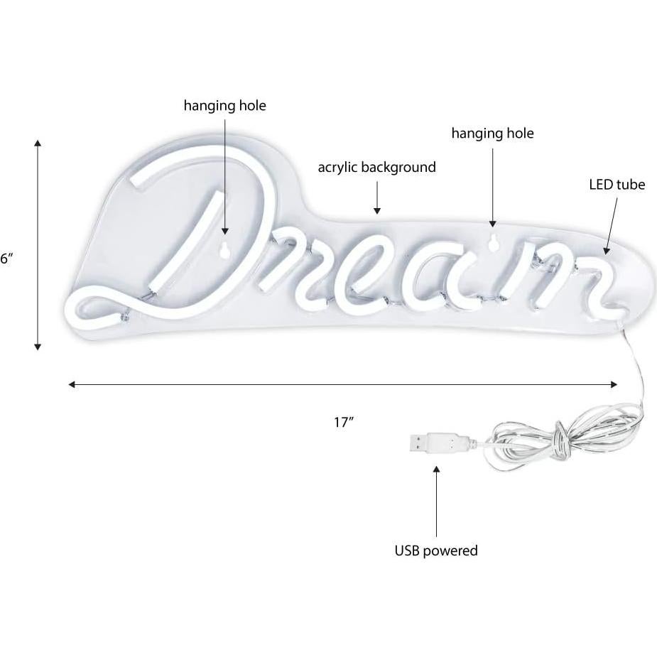Letrero LED Neón Azul 'Sueño' 43x15 cm Isaac Jacobs