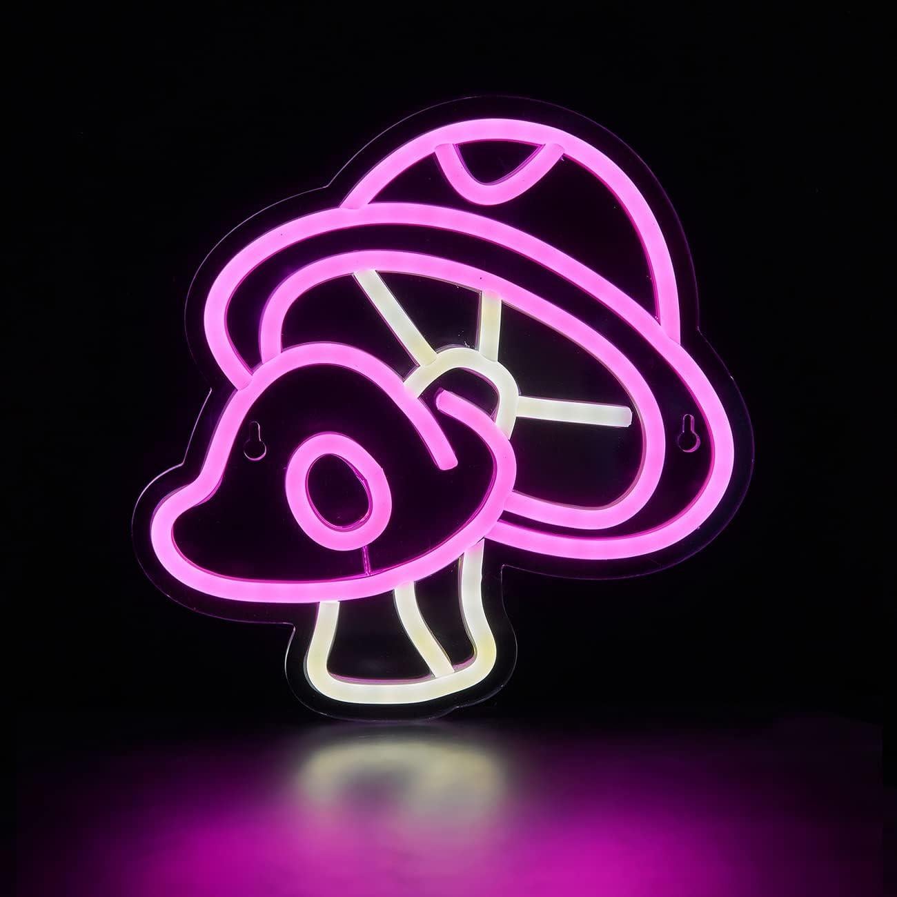 Luz de Neón LED Hongo Rosa - Decoración Pared 3D USB