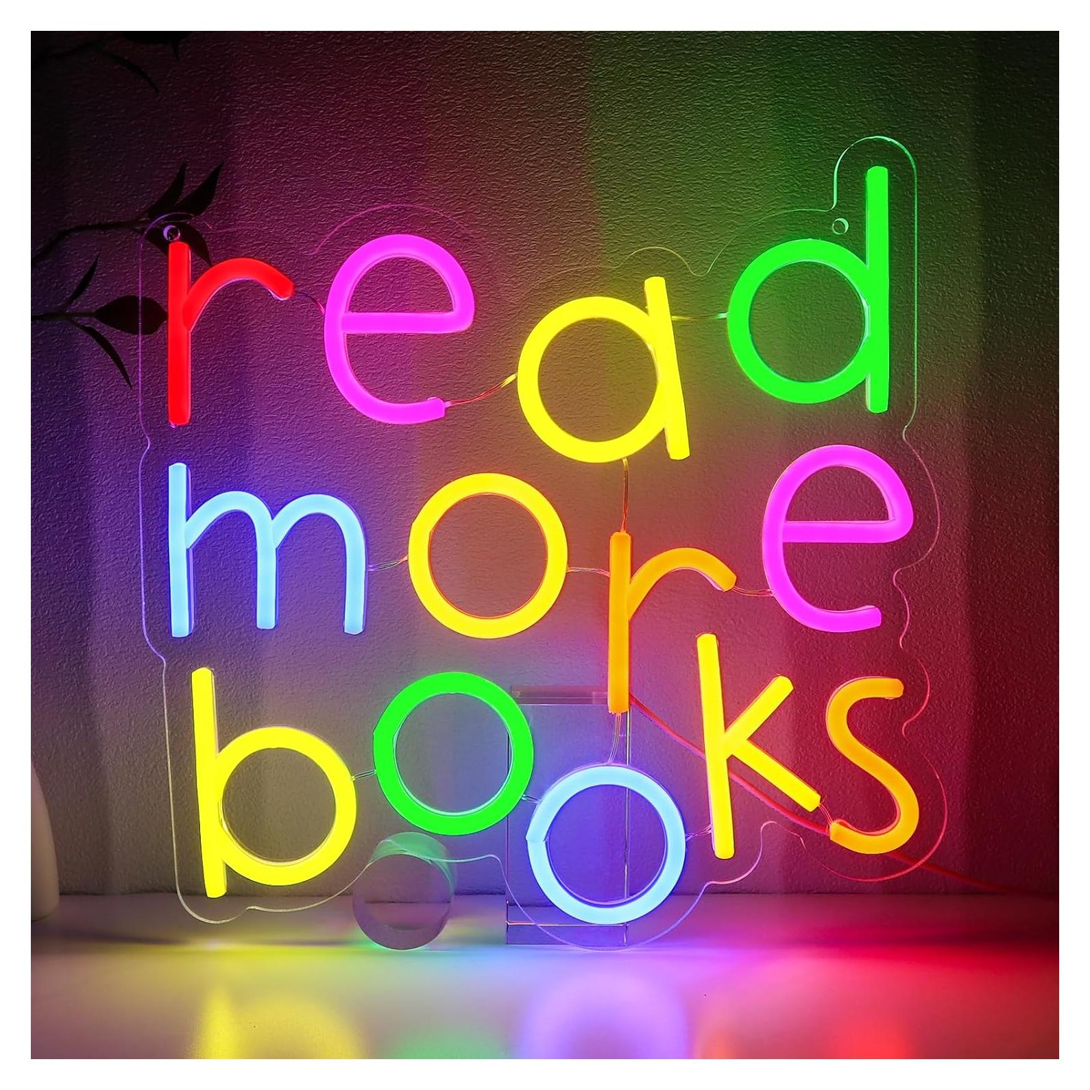 Letrero Neón Lea Más Libros PMCVYH 32x32.5cm USB Dimmable