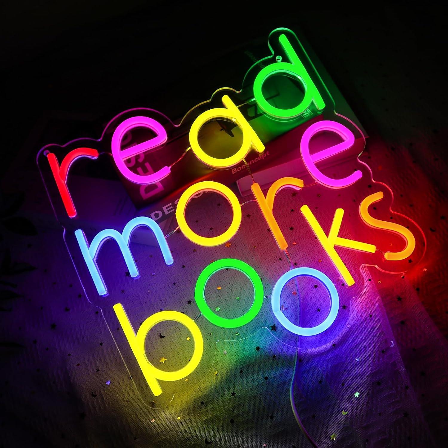 Letrero Neón Lea Más Libros PMCVYH 32x32.5cm USB Dimmable