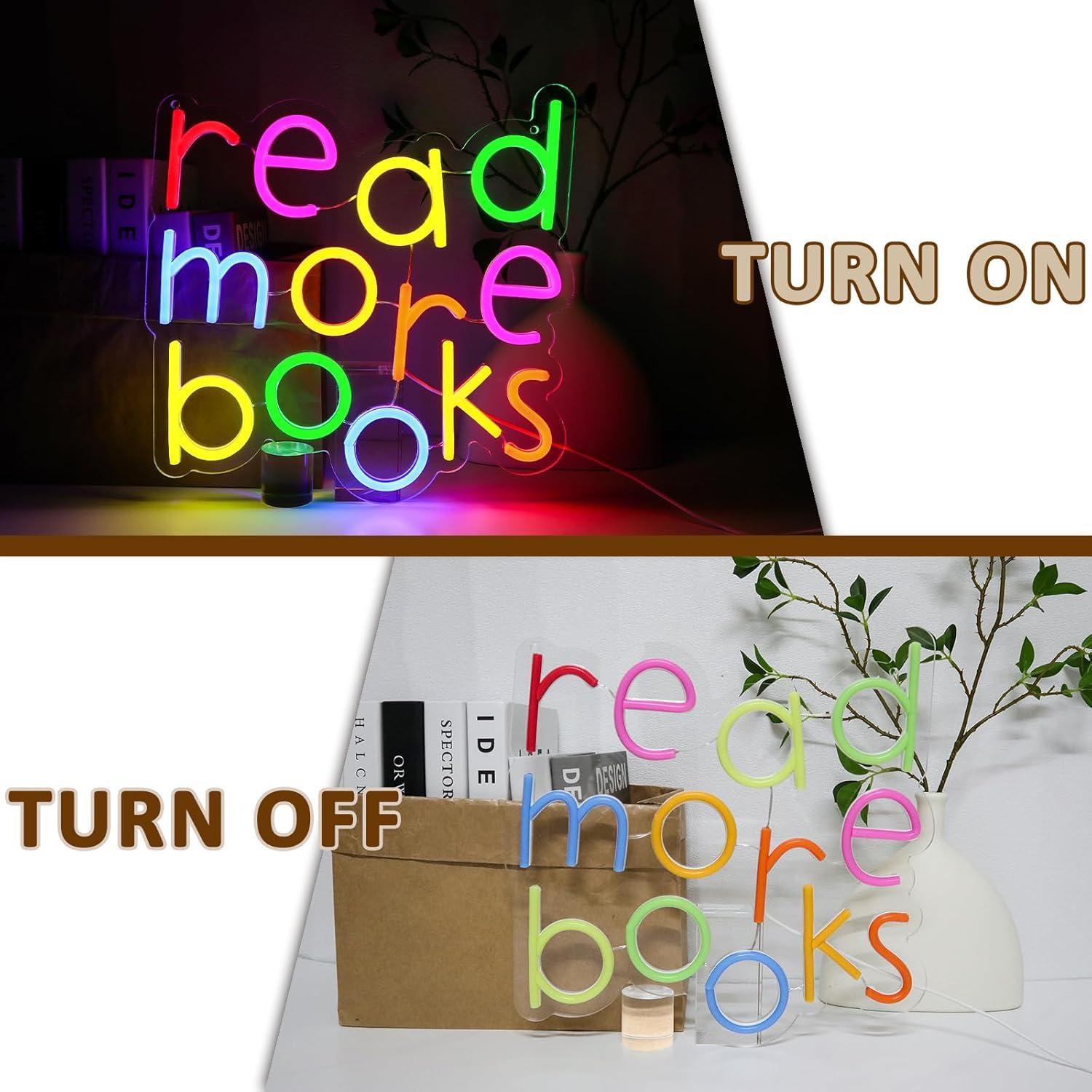 Letrero Neón Lea Más Libros PMCVYH 32x32.5cm USB Dimmable