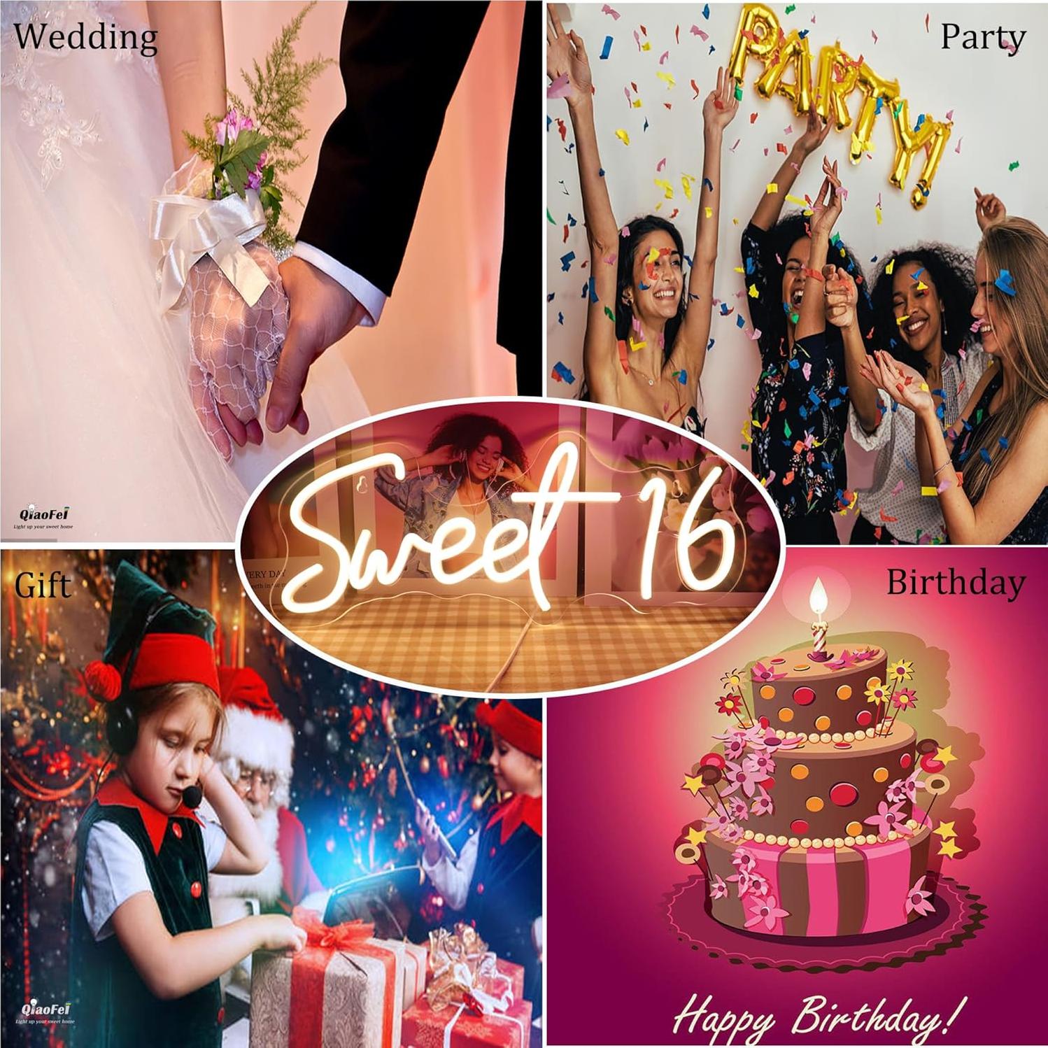 Luz de Neón QiaoFei Dulce 16 USB Regulable 17.78x42cm